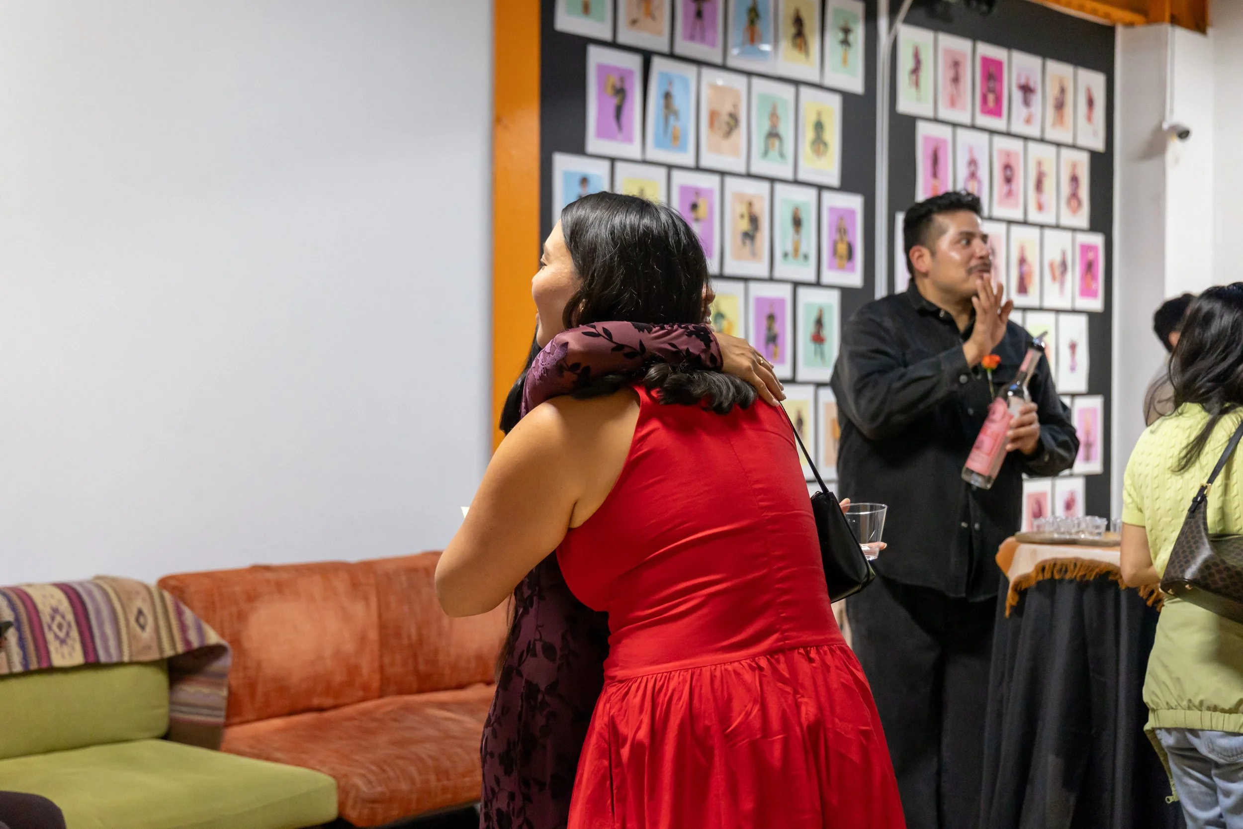 Fabiola, founder, hugging a friend.