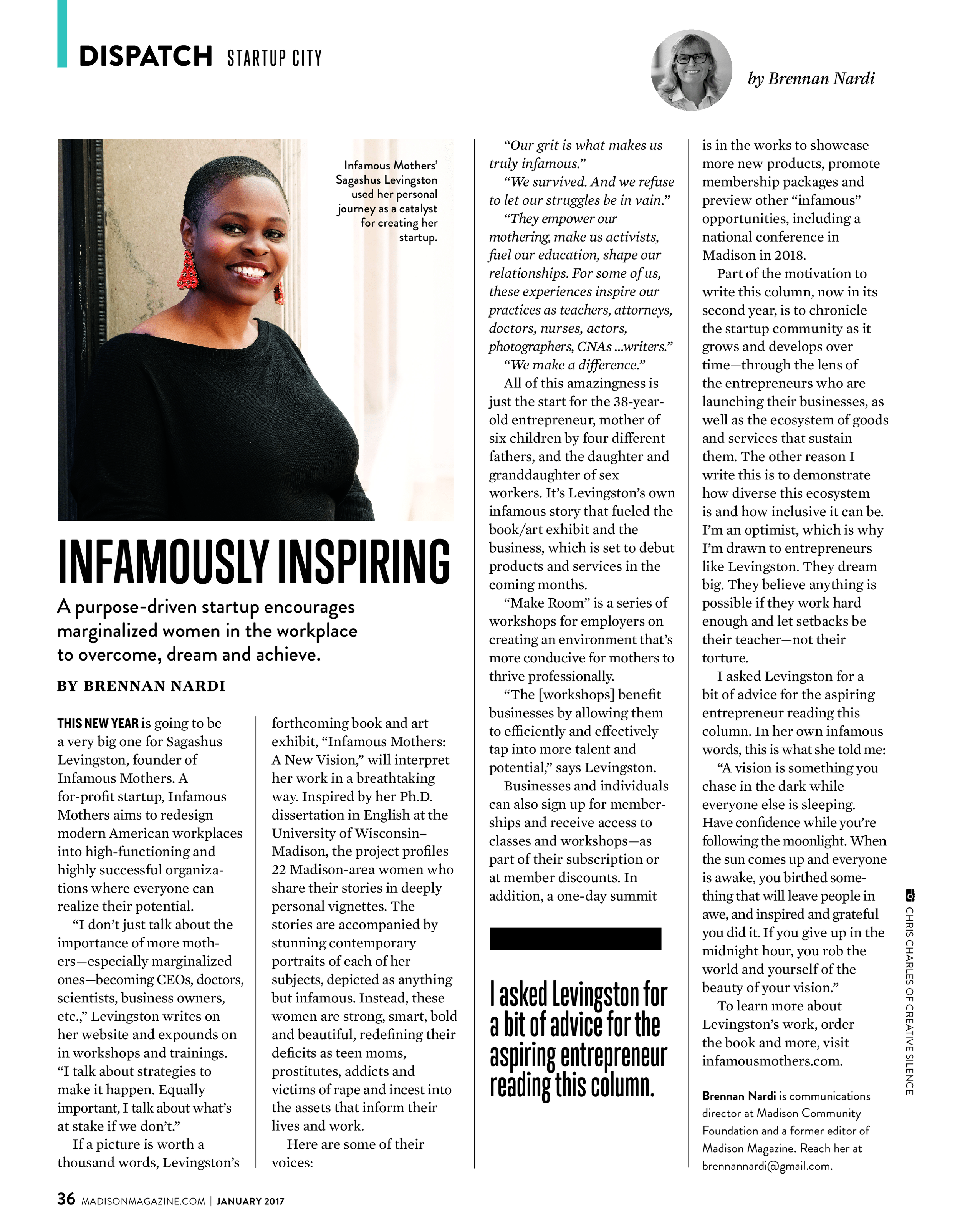 Madison Magazine: Infamously Inspiring — original publication image