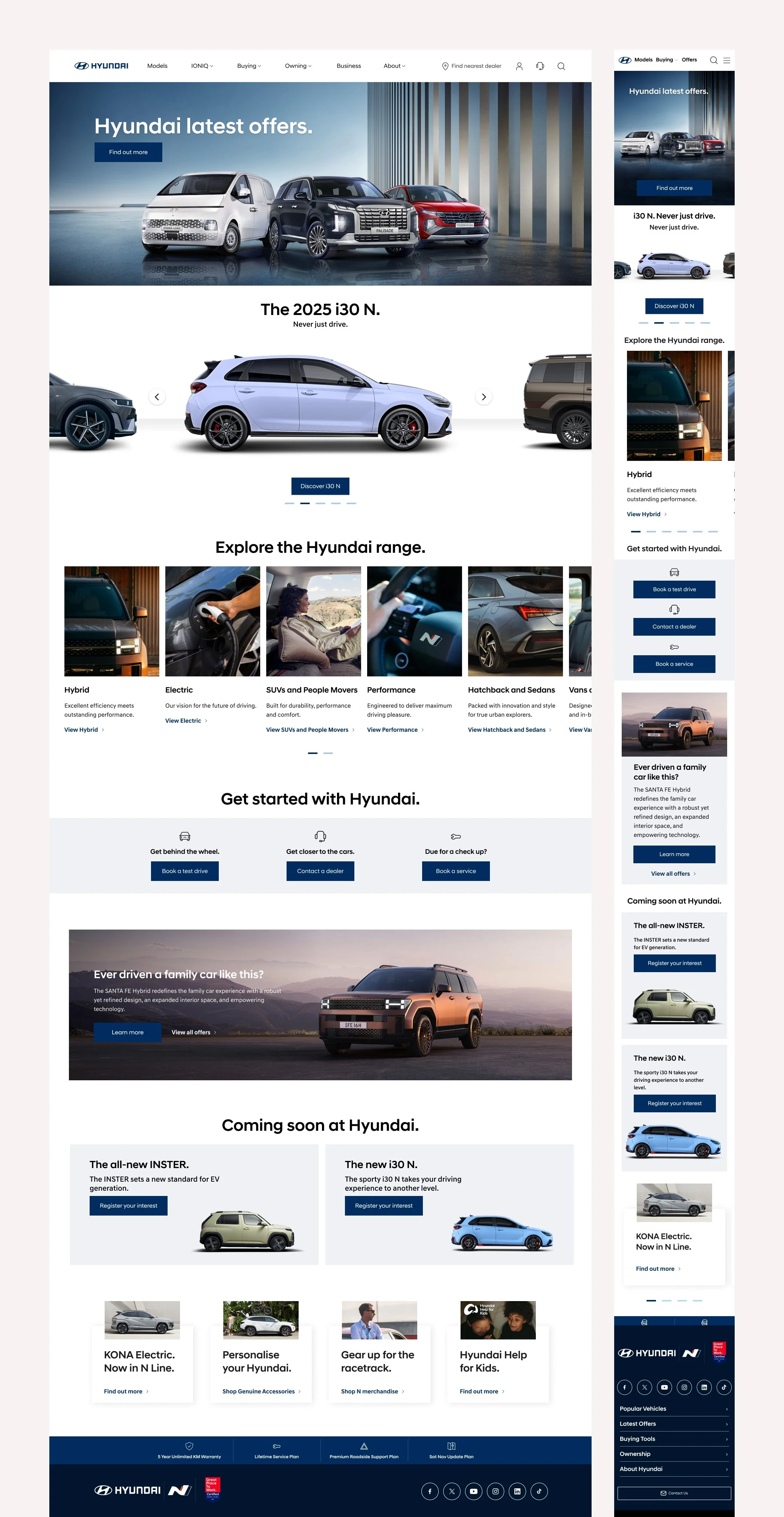 hyundai homepage redesign on desktop and mobile