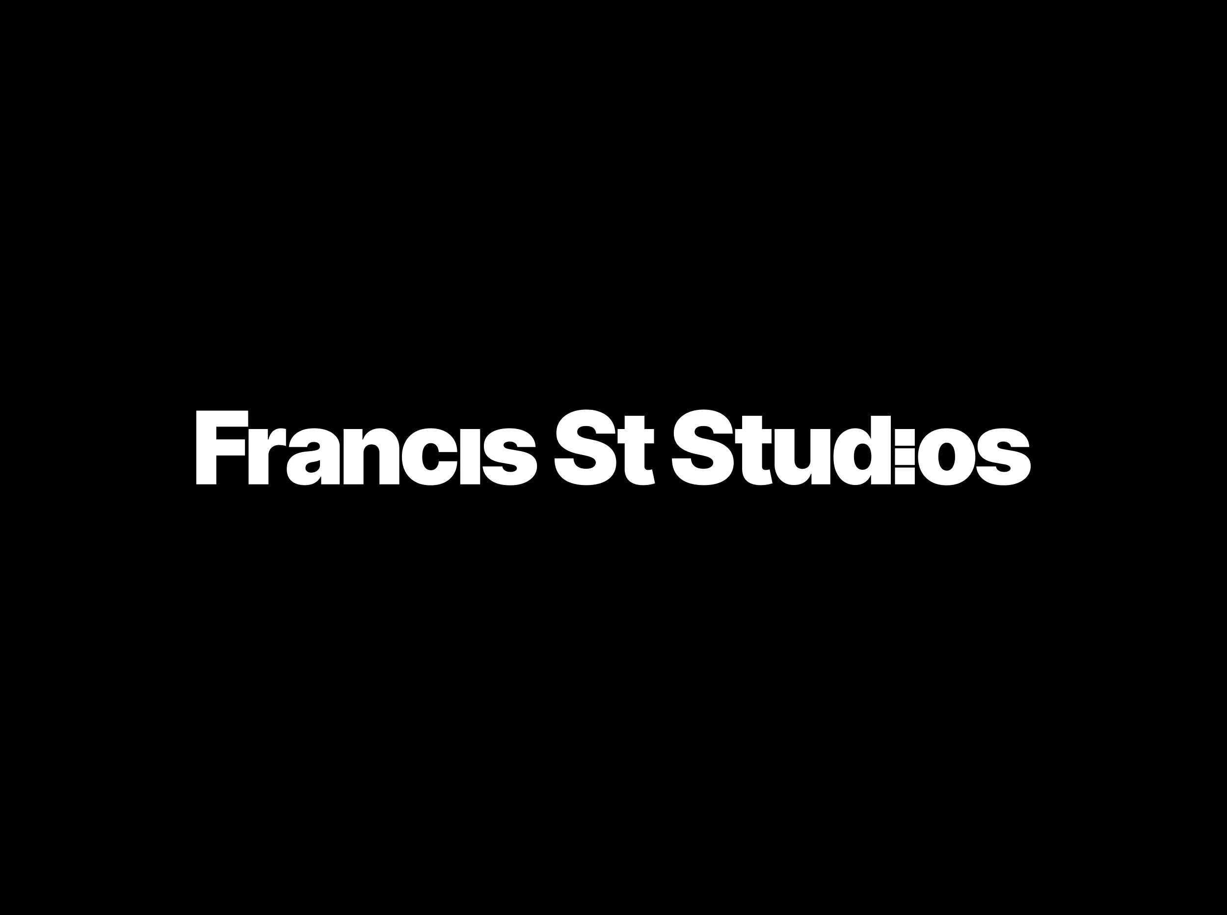 Black background with white text that reads 'Francis St Studios'.