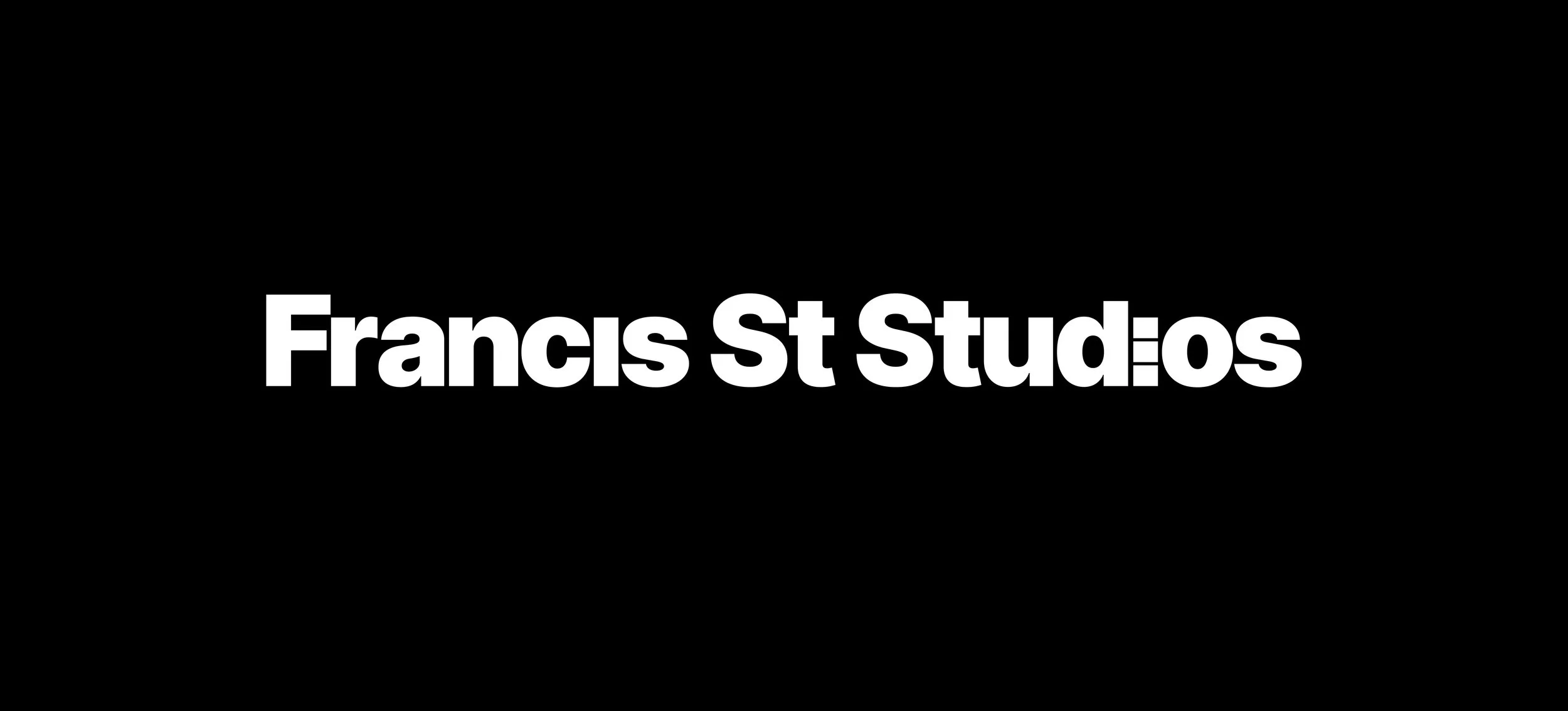 francis street studios logo in white on black