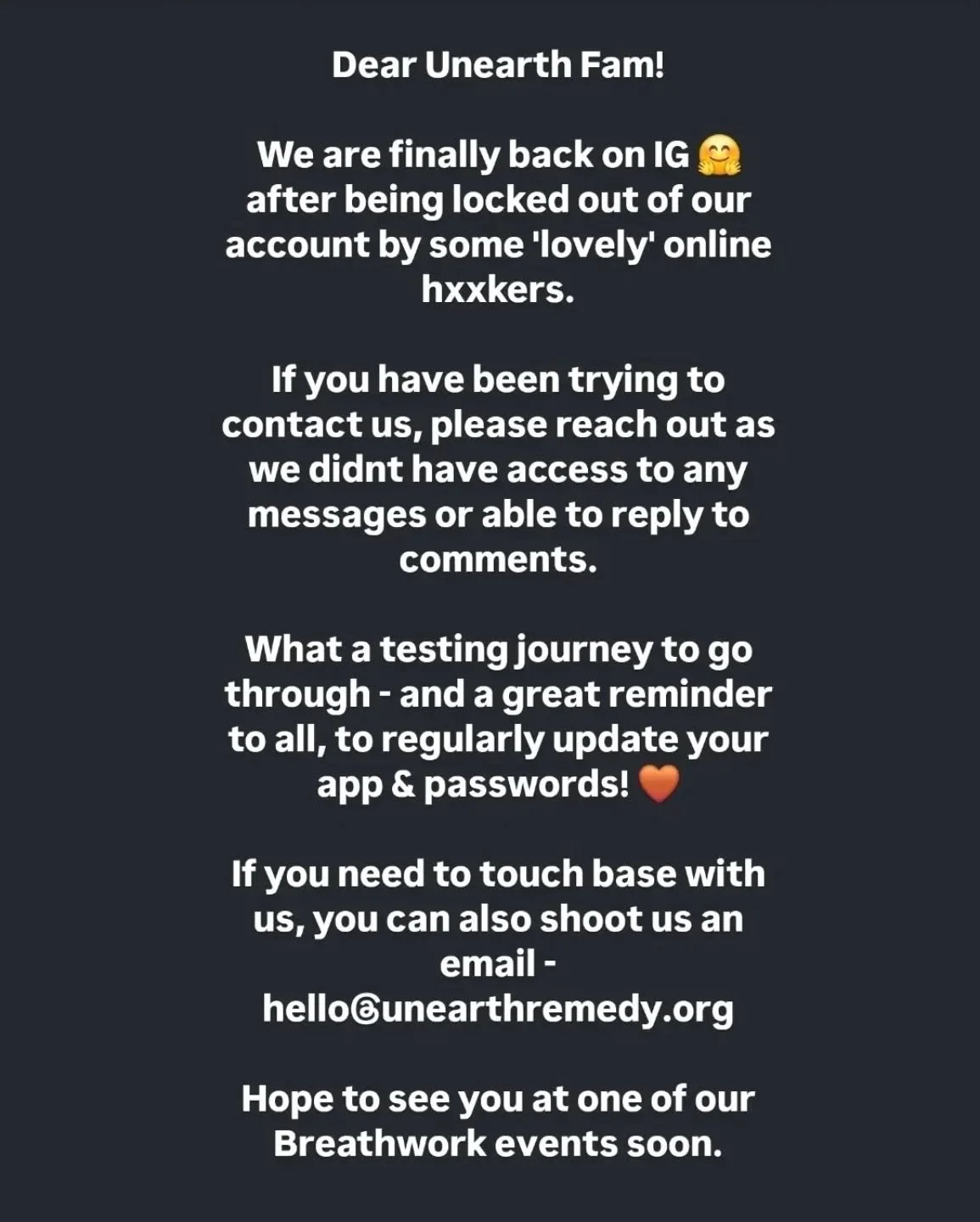 Fun times!✌️

If you have been trying to contact us, please reach out again or feel free to send us an email instead.

🤎