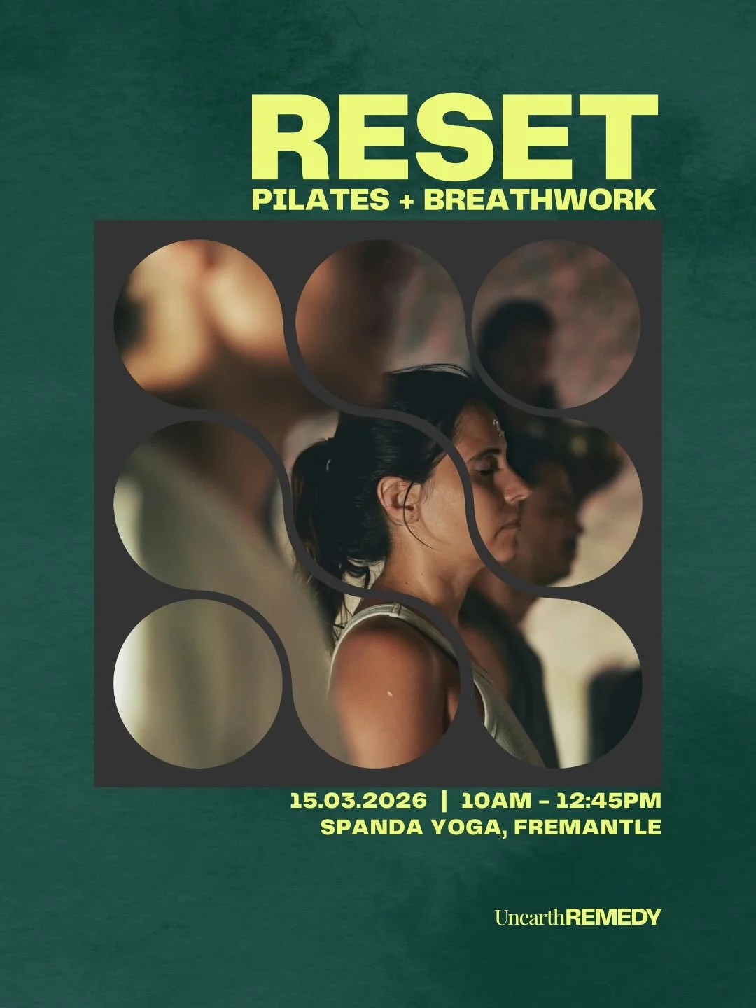 Mind racing? Body tense? Can&rsquo;t seem to switch off?🤯

RESET is the 2.5hr experience calling your name!

Combing restorative matwork Pilates and movement, with conscious connected Breathwork, that creates a powerful experience for those wanting 