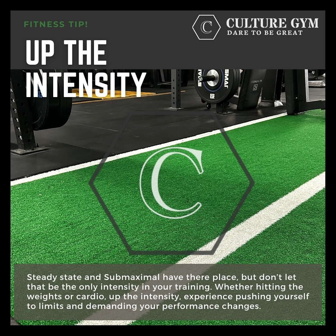 FITNESS TIP FRIDAYS #5
Steady state and Submaximal have there place, but don&rsquo;t let that be the only intensity in your training. Whether hitting the weights or cardio, up the intensity, experience pushing yourself to limits and demanding your pe
