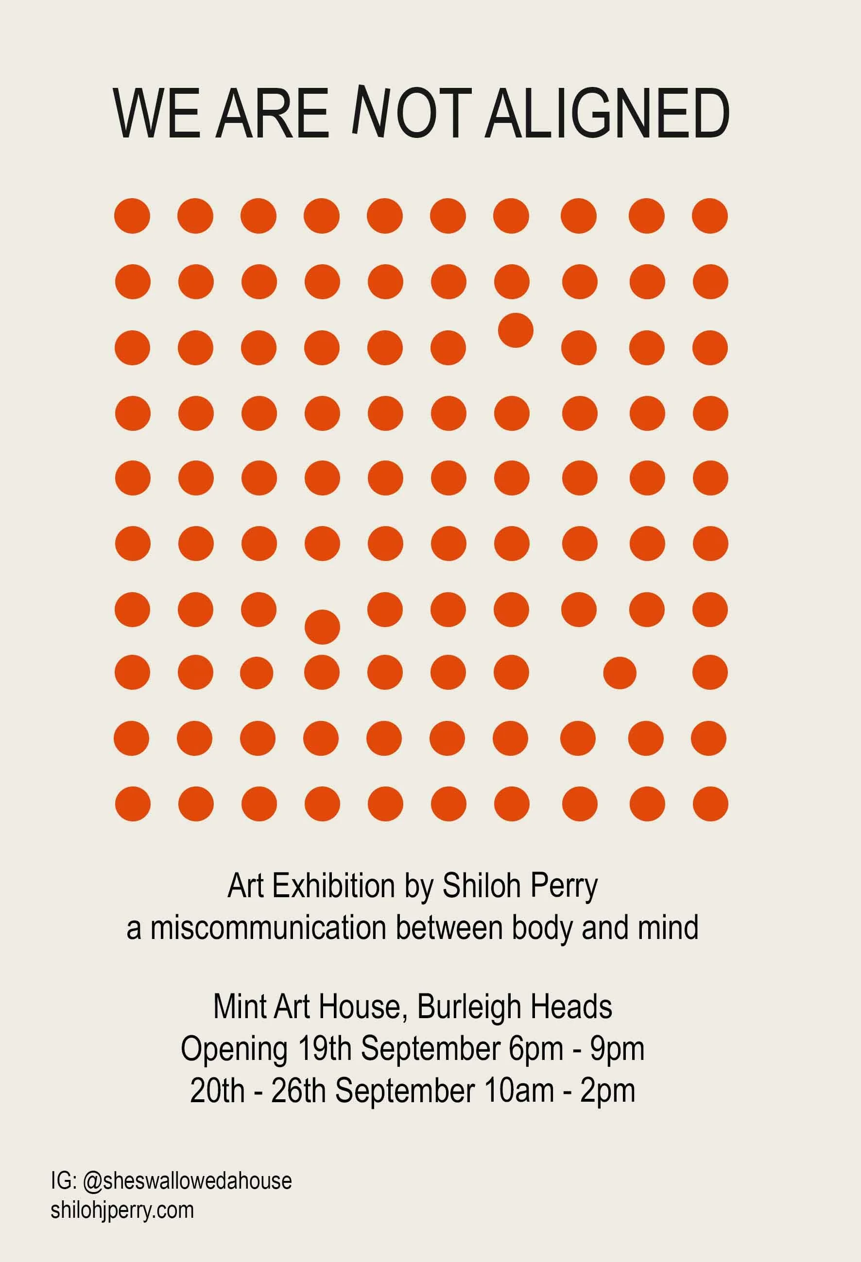 We Are Not Aligned - Exhibition by Shiloh Perry