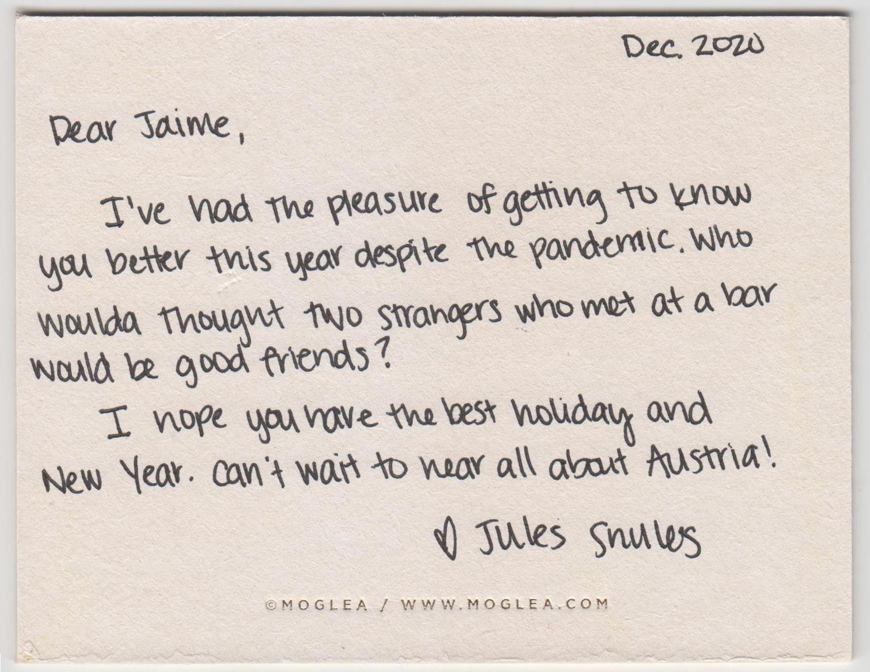 Julianne, December 2020