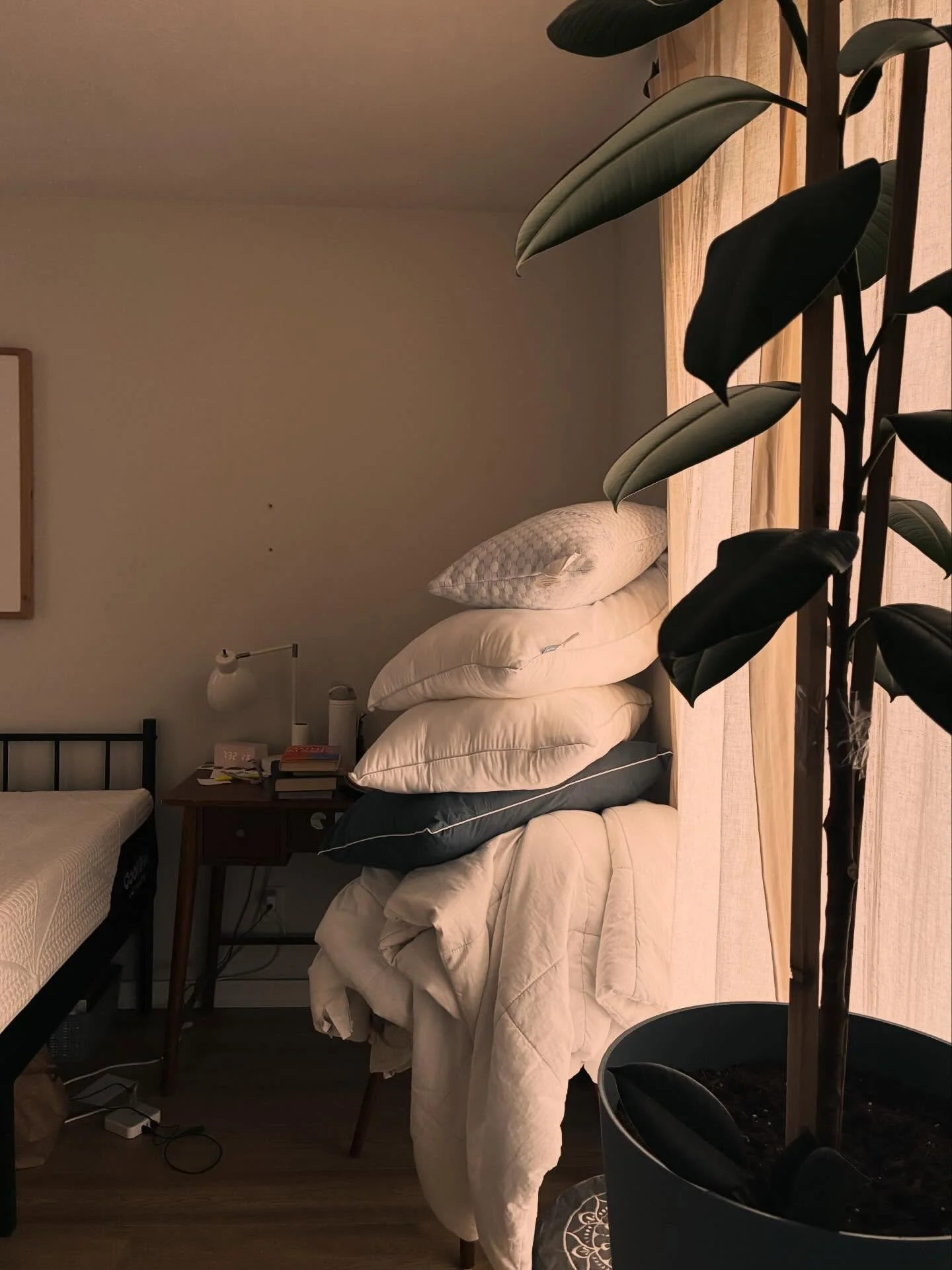 My house is never clean, but only if I define it as &ldquo;all clean.&rdquo; 

My home is lived in. 

I. Taking a sheet 
II. Fort Knocks 
III. Crumbs
IV. Dishes and noods
V. Tiny tulip
