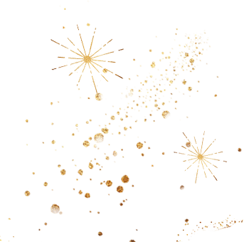 Gold fireworks exploding against a black night sky.