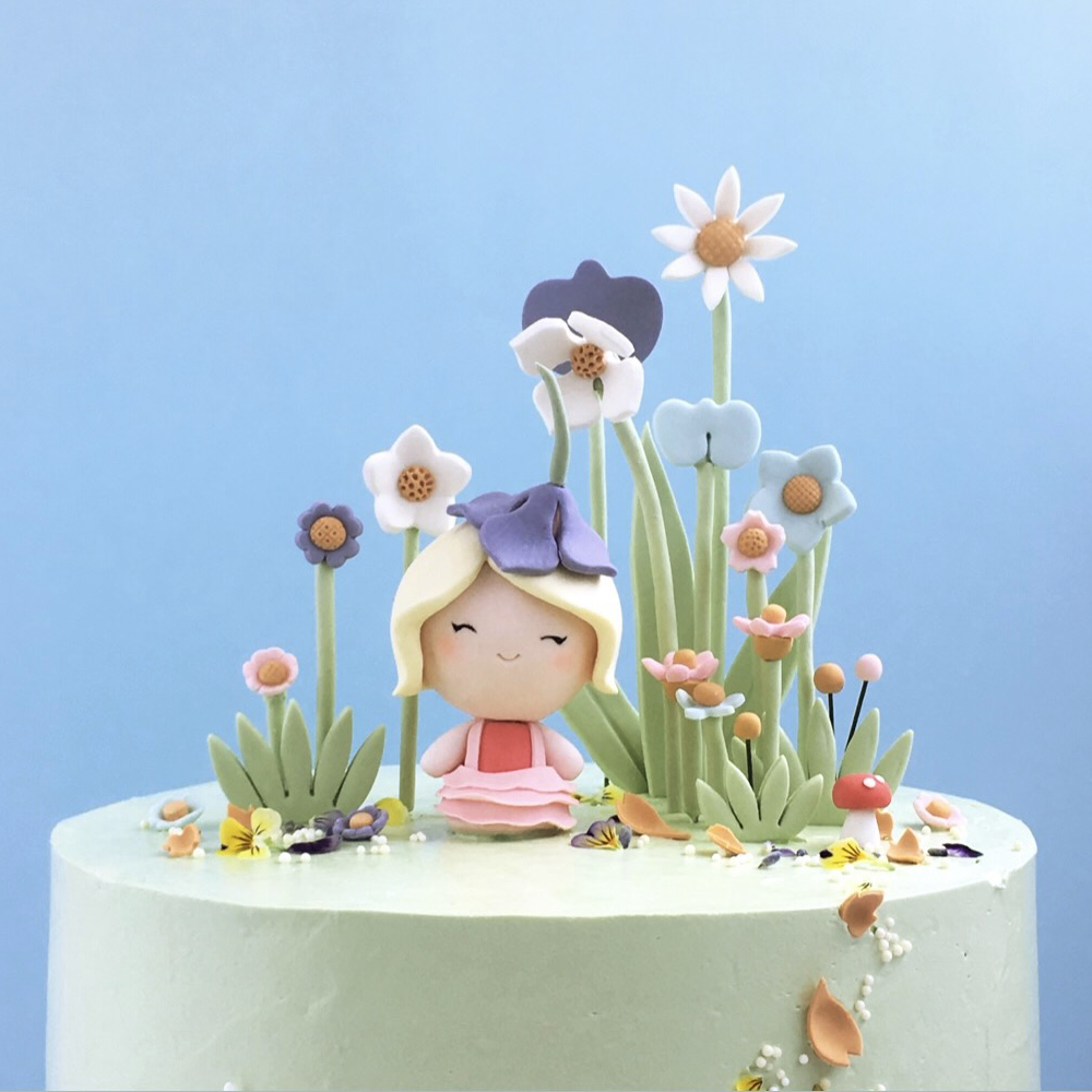 flower bloom set cake toper birthday girl celebration cake topper.png