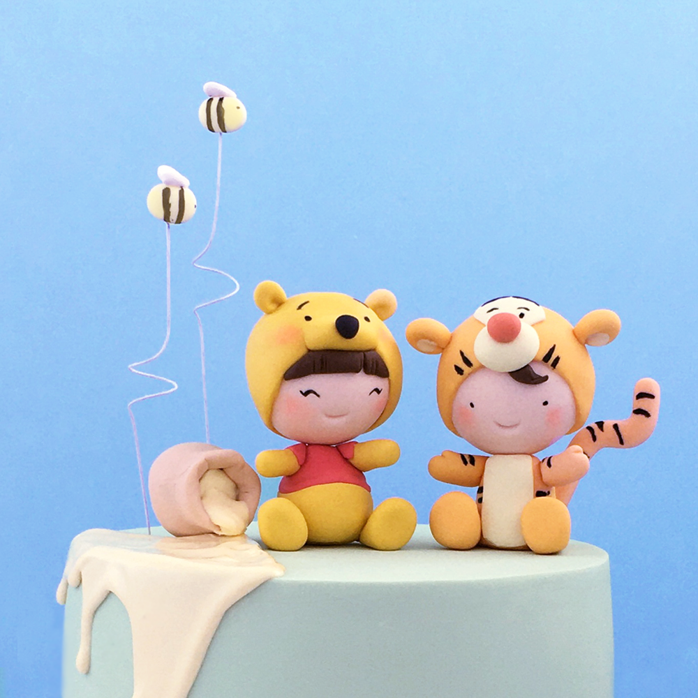 winnie the pooh bear 2 birthday party cake topper.png