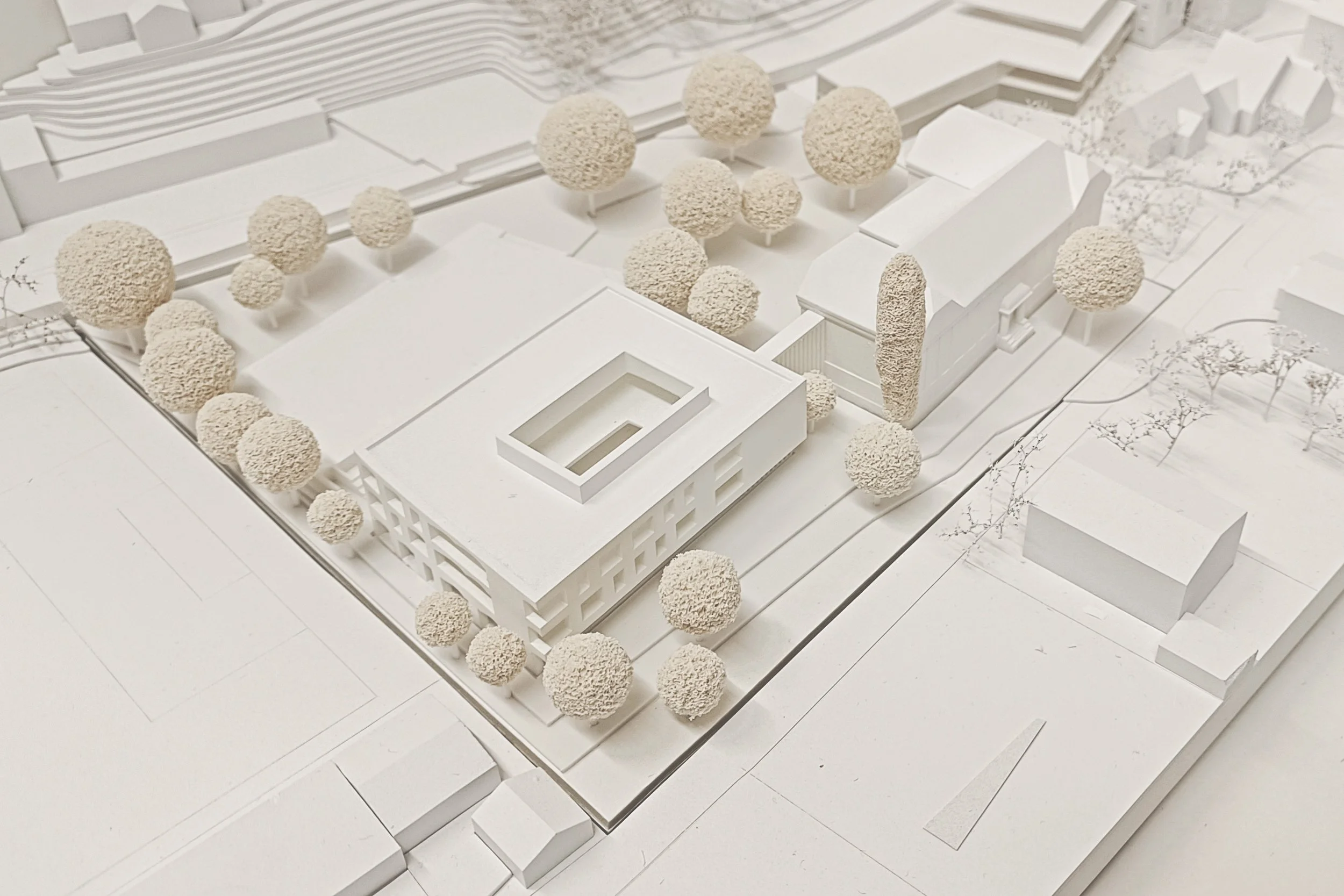Architekturmodell eines Wettbewerbsbeitrags im Holzbau