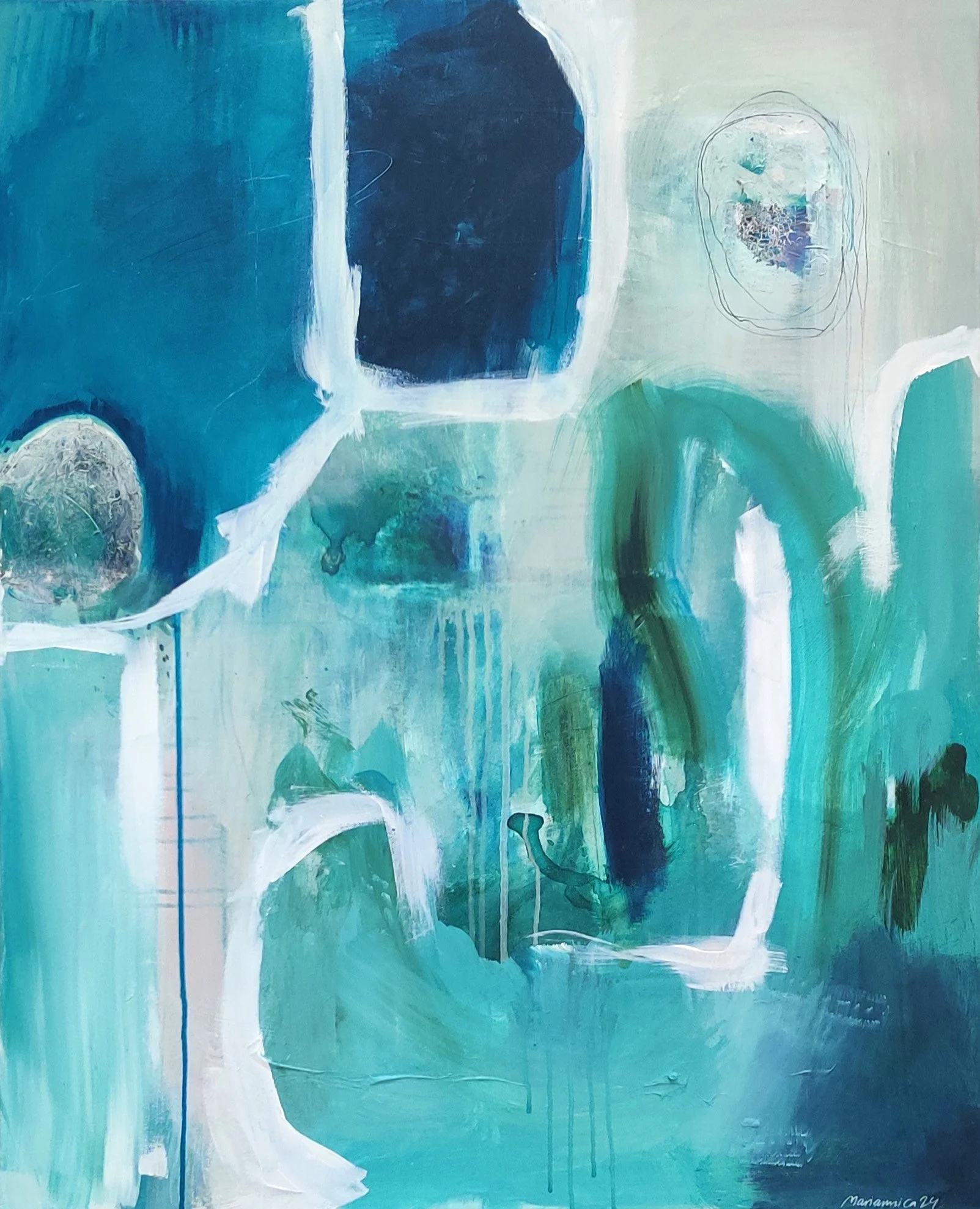 The Wait - Abstract painting | Annika Aro | Mariannica Art