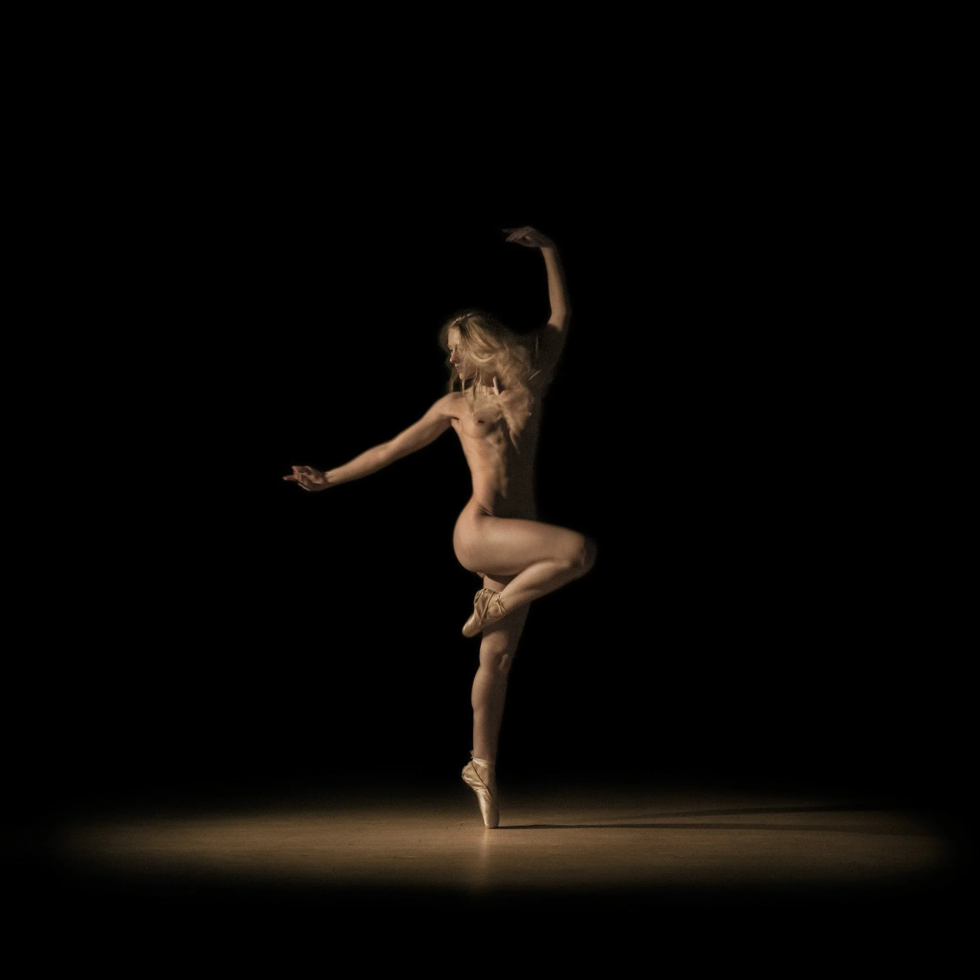 'Dancer in the Dark :  'Revele ' 90x90cm Hahnemuhle German Etching paper - framed.