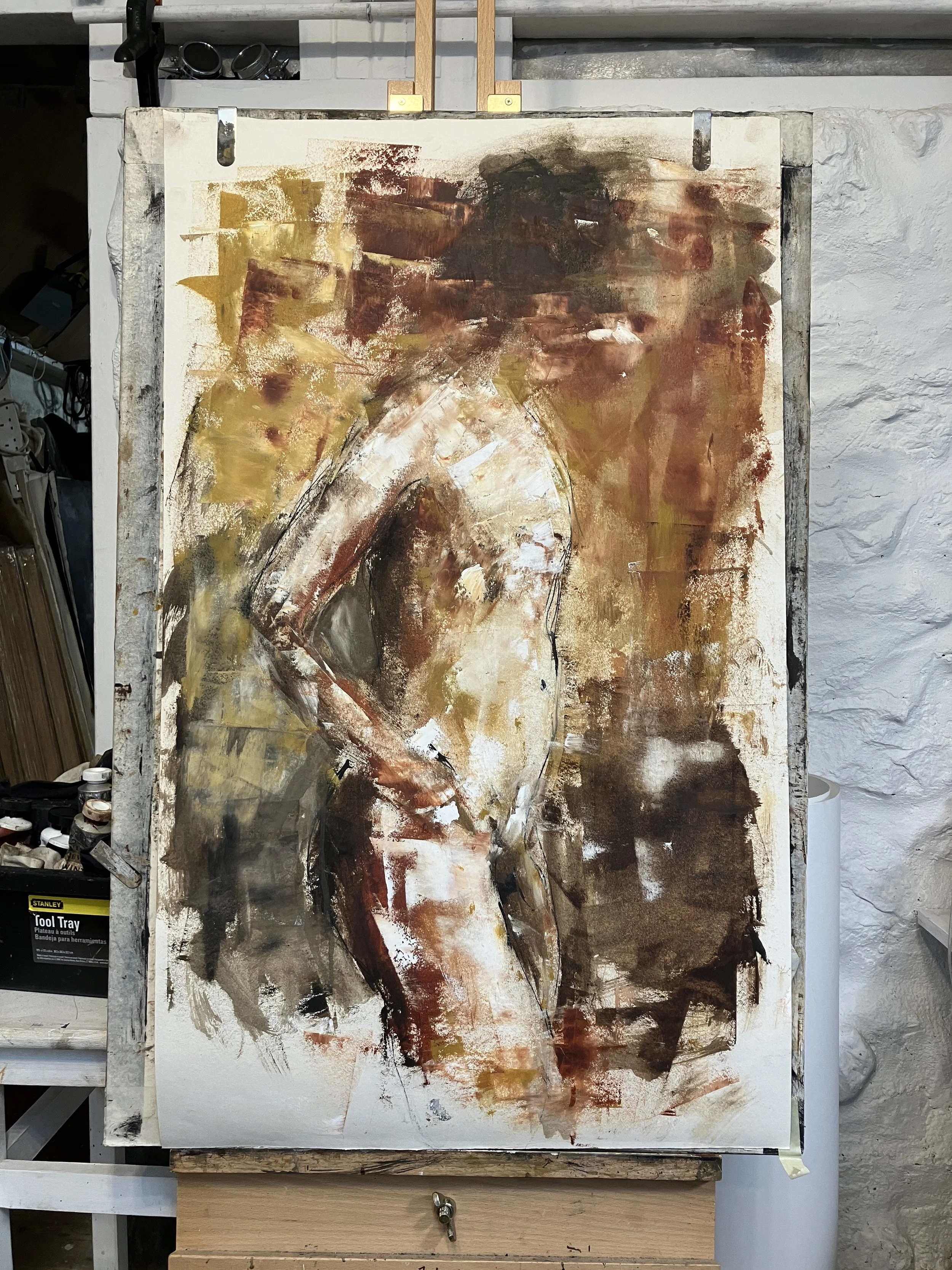 Ink and Oil on paper