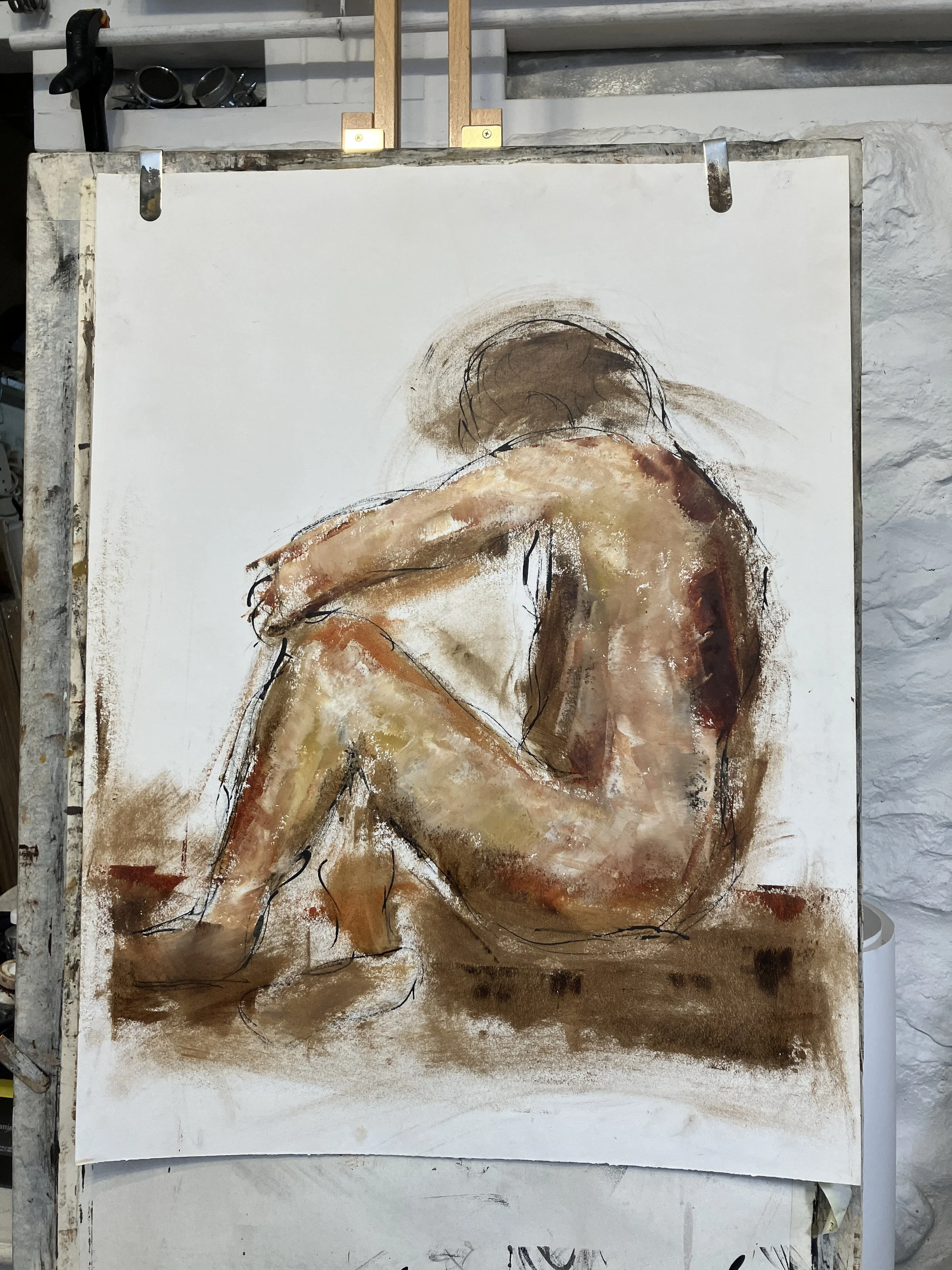 Ink and Oil on paper