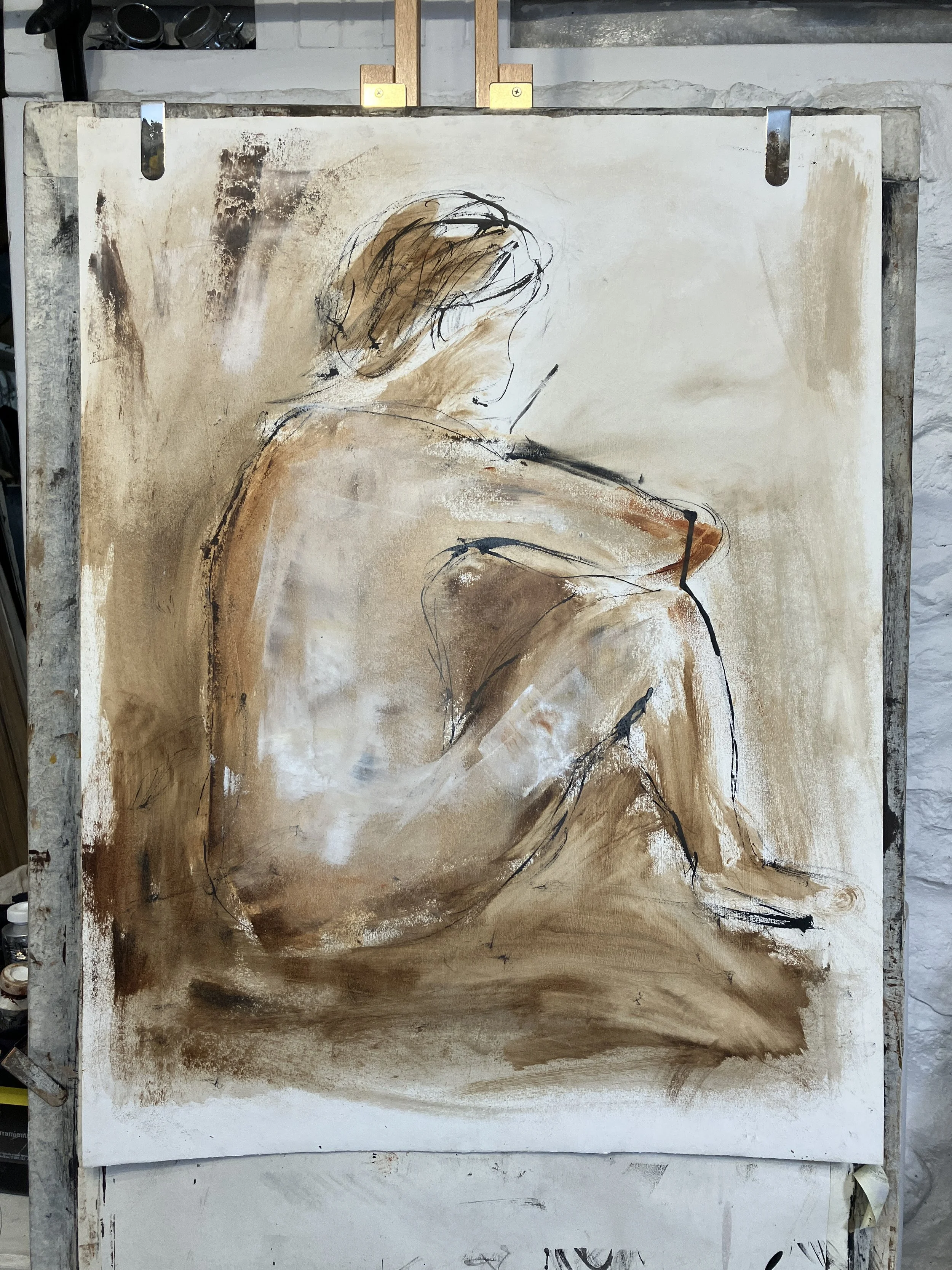 Ink and Oil on paper