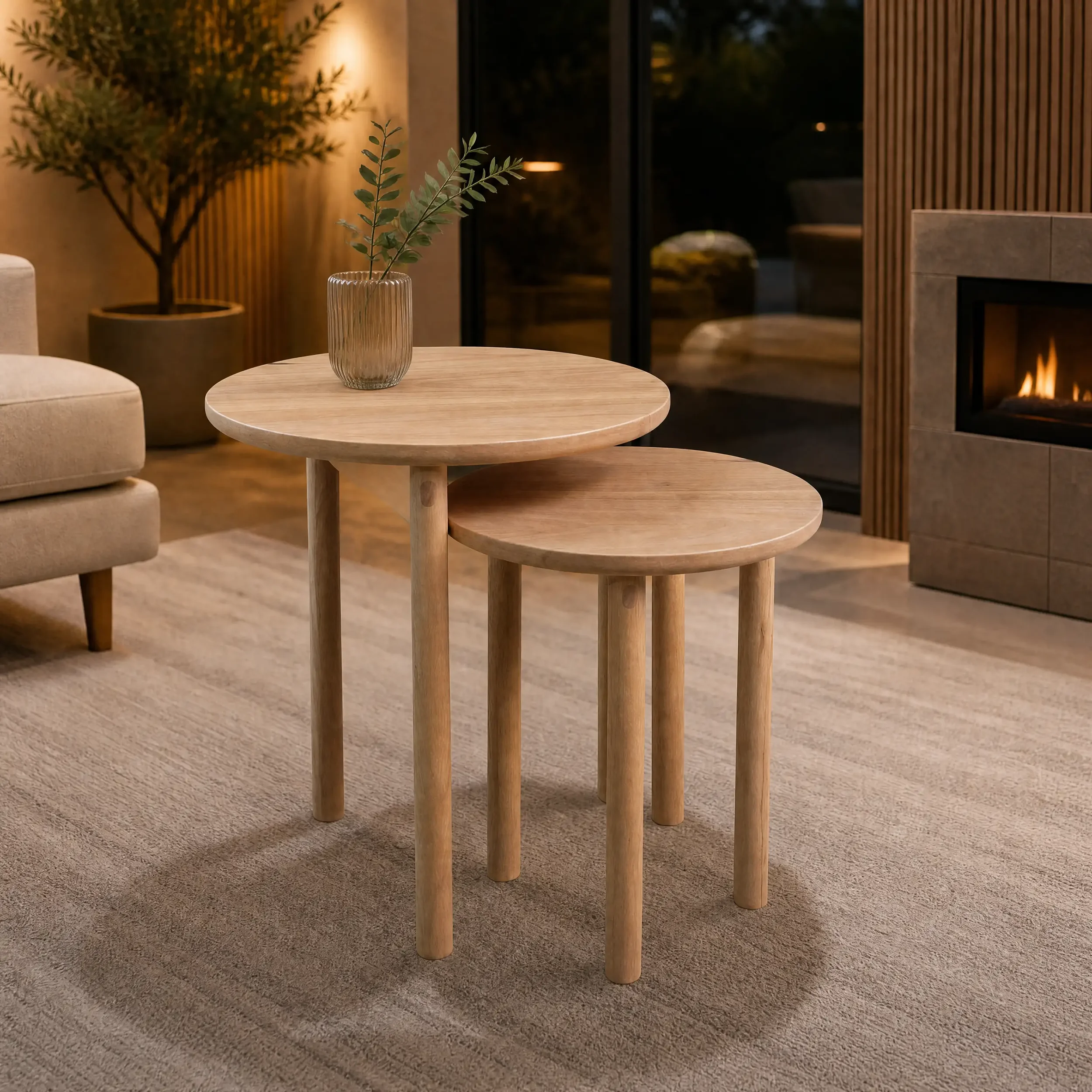 Blackbutt Round Side Tables