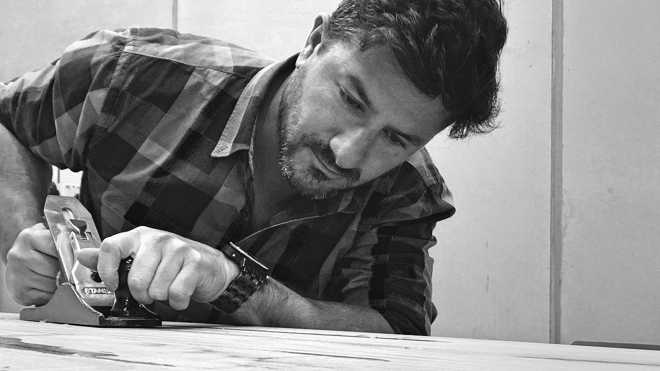 Rocky — furniture maker and co-founder of B.A. Furniture, handcrafting timber in our Brookvale Sydney workshop