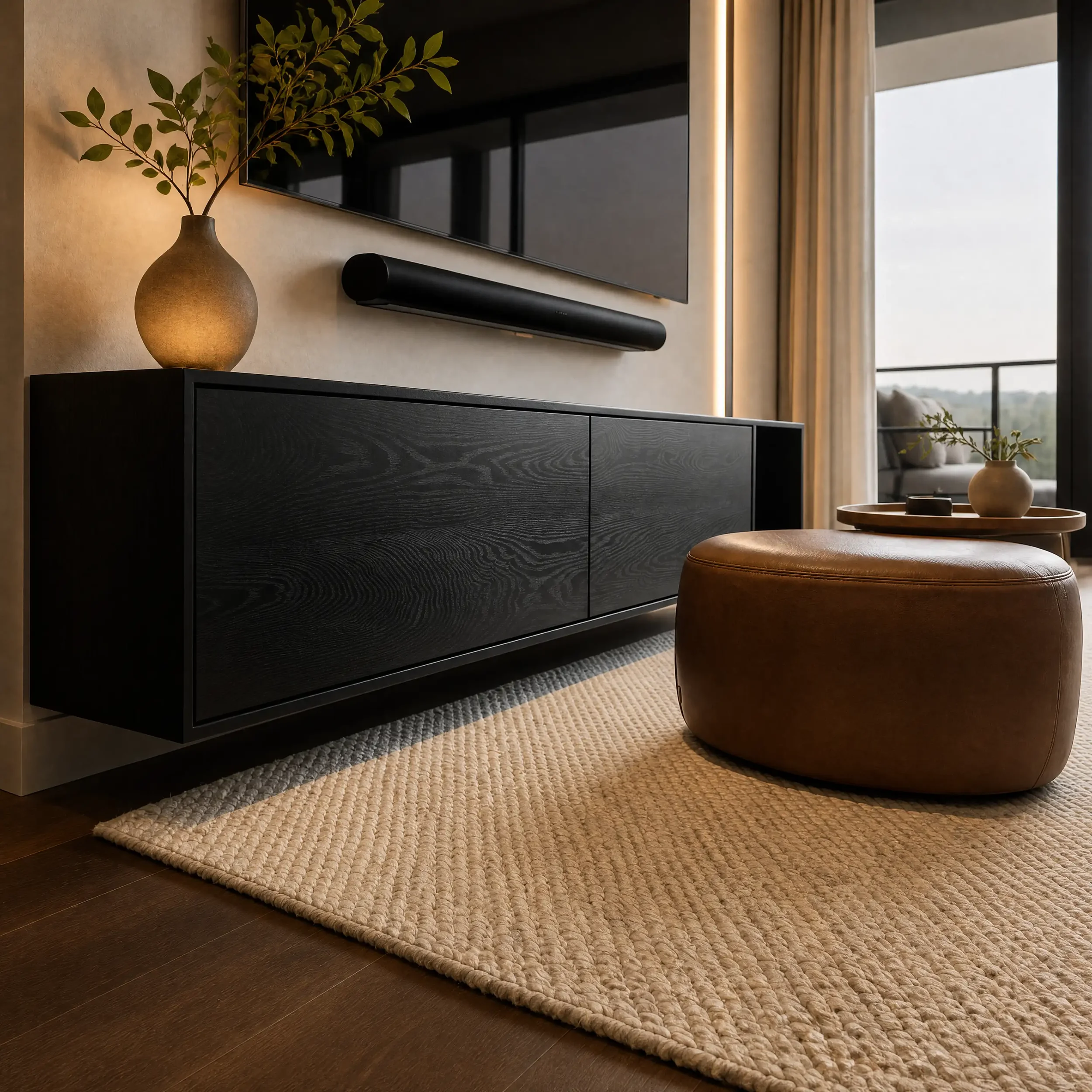 Black Oak Stained Entertainment Unit