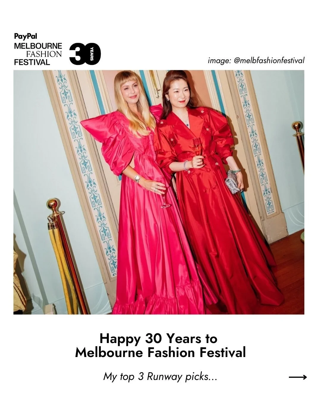 Thirty years of shaping Australian fashion. 🙌🏼

Congratulations to @melbfashionfestival on 30 years of backing designers, elevating creativity and creating space for the industry to gather, reflect and evolve.

There&rsquo;s something powerful abou