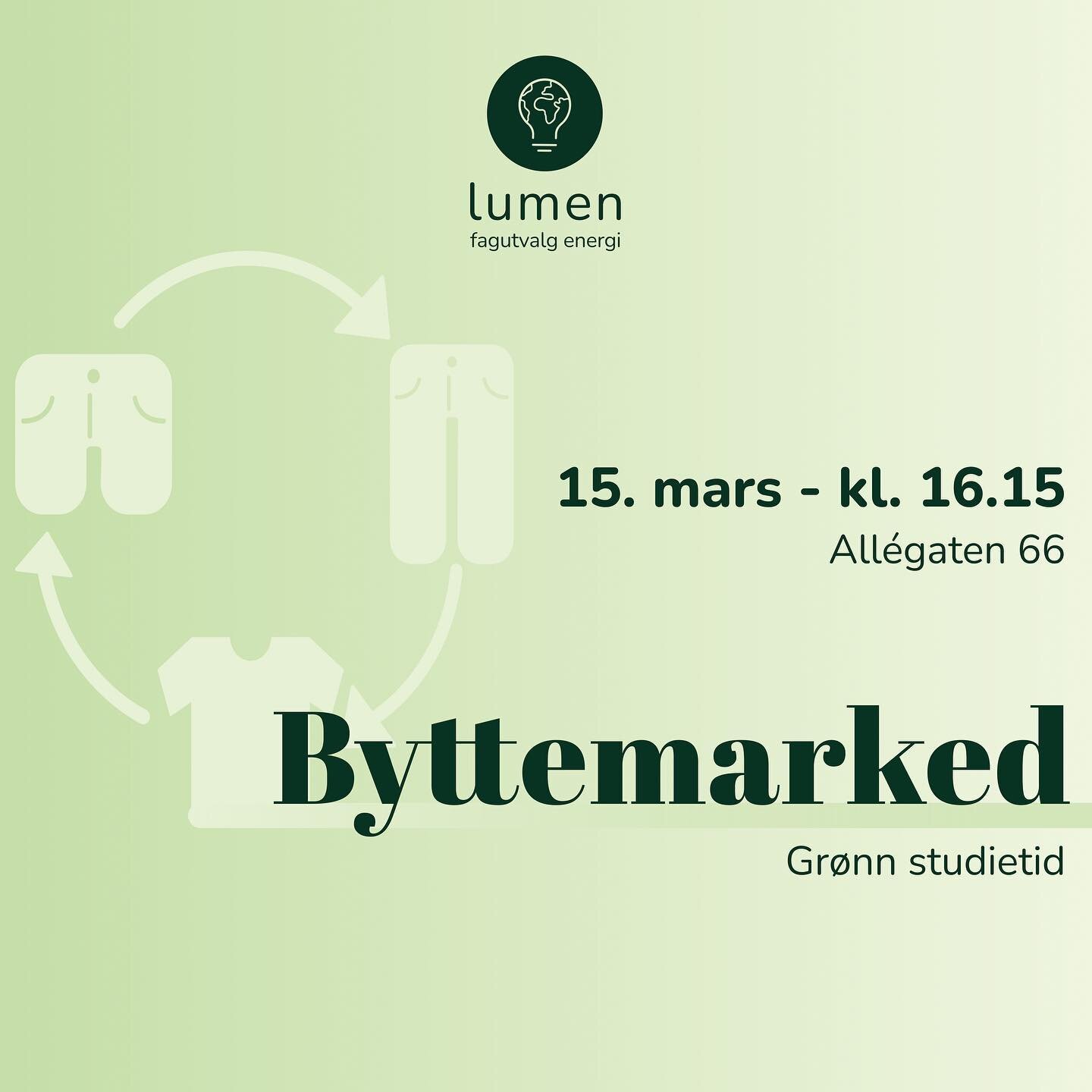 Kunne du tenkt deg &aring; bytte ut noe i klesskapet ditt? Kom &aring; delta p&aring; byttemarked med lumen onsdag 15.mars!