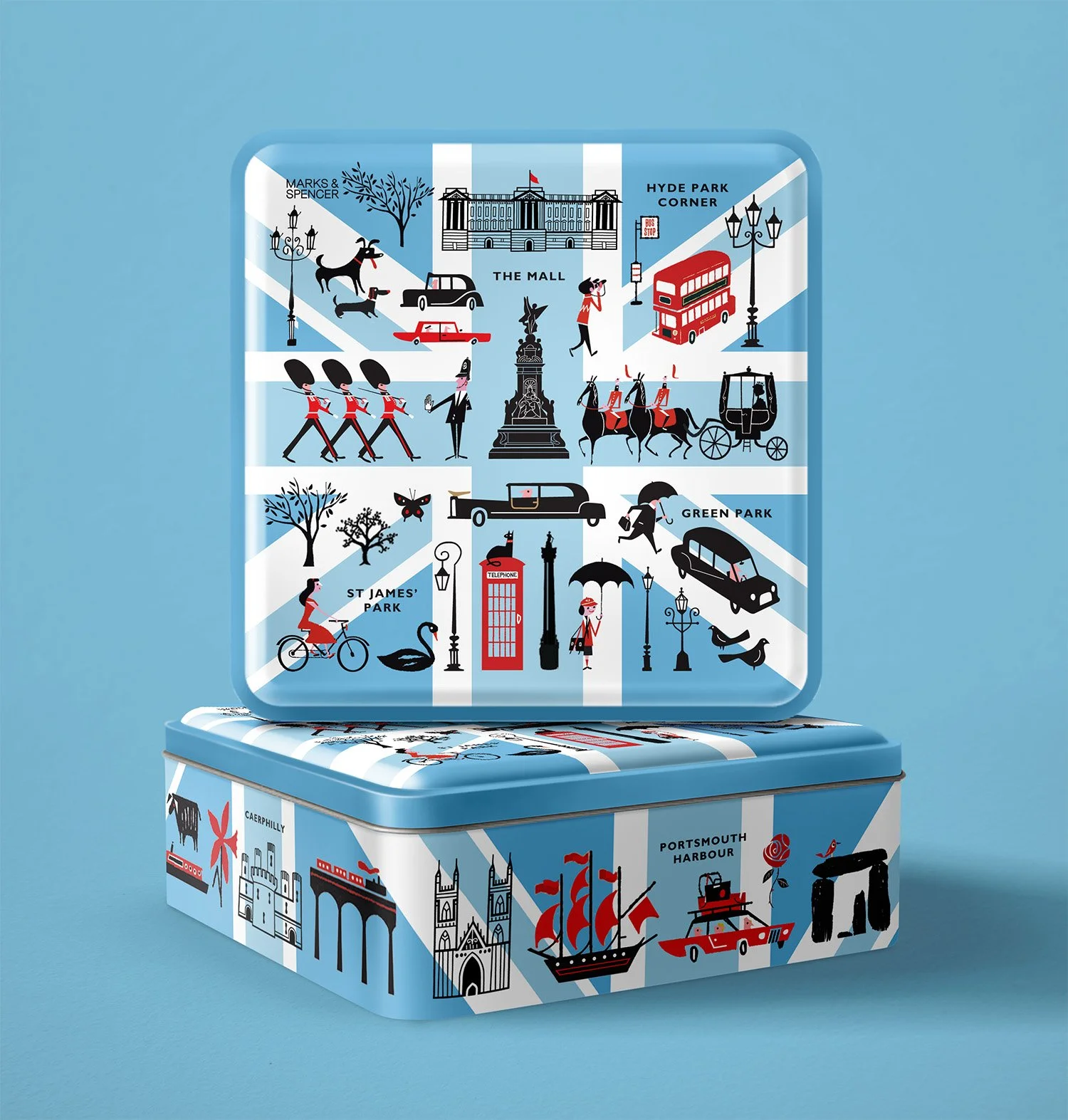 Marks & Spencer union jack map jubilee tin