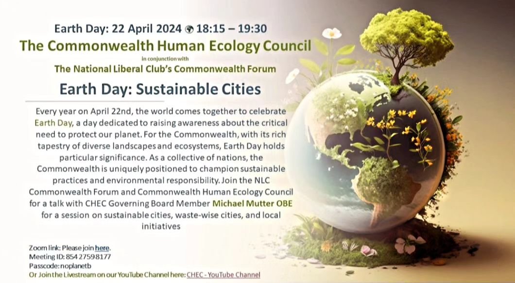 What are your plans for tomorrow...? 

Why not join us via Zoom or YouTube for our very special #earthday event where we discuss all things #sustainablecities!

With a talk by our governing board member Michael Mutter and a lively Q&amp;A session to 