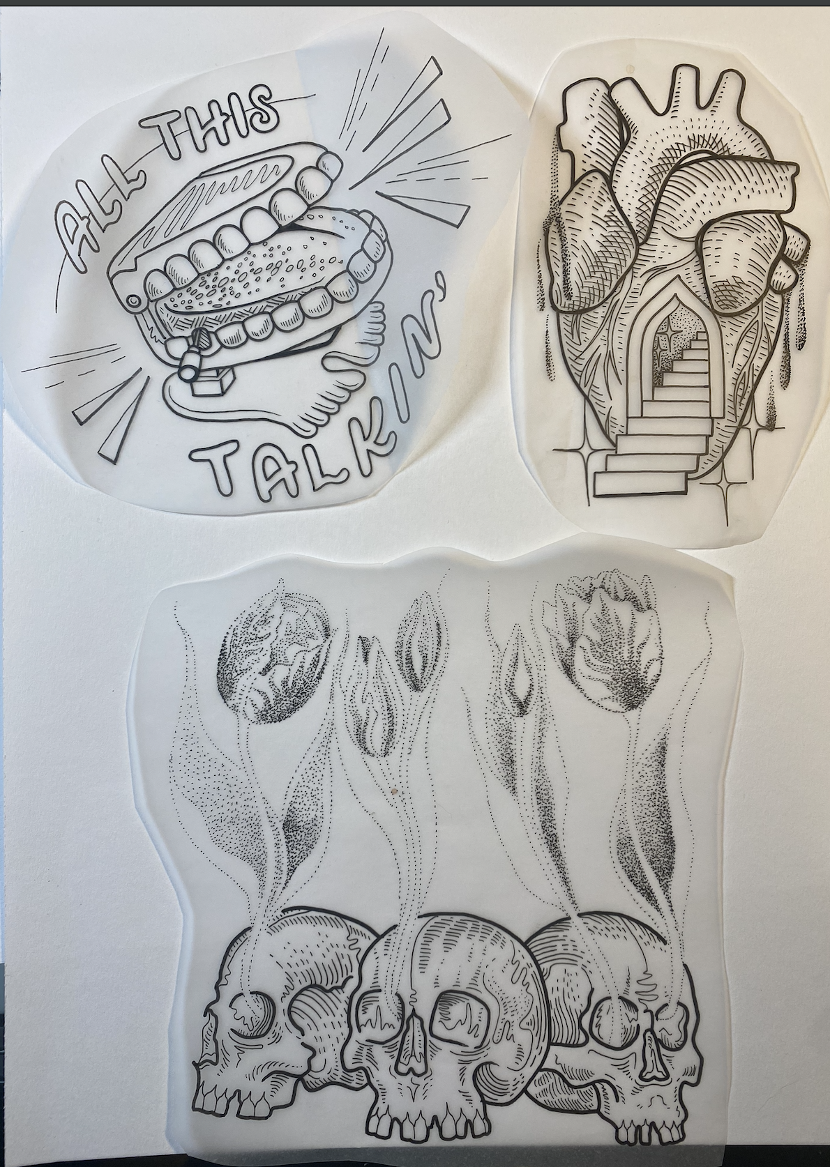 Chattery Teeth/Open Heart/Tulip Skulls