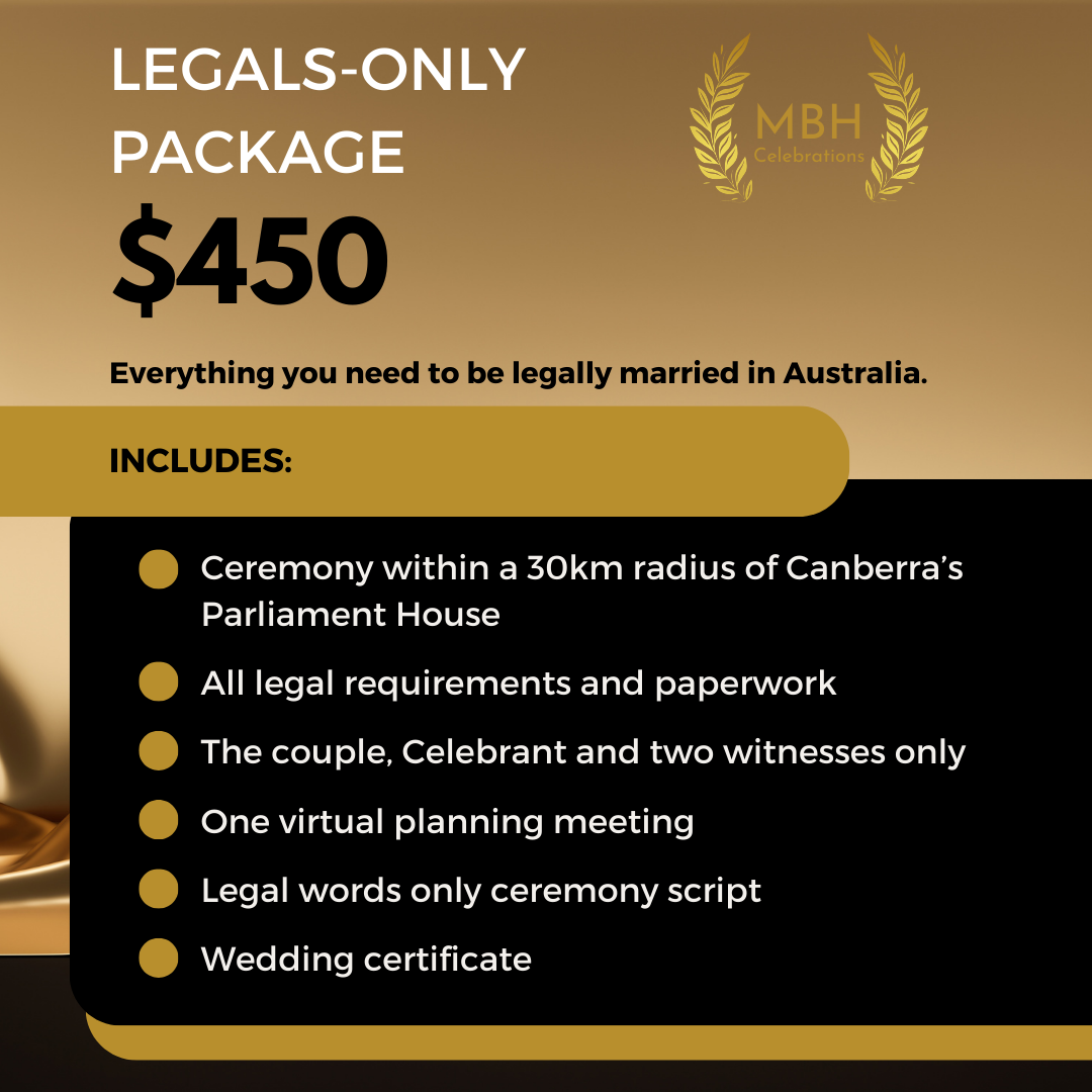 Canberra Registry Style Wedding - Legals Only — Married By Harry ...