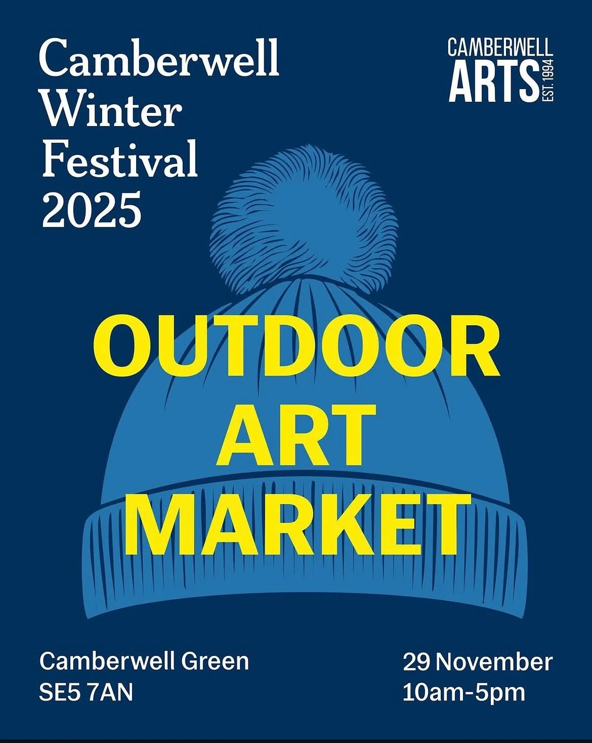 Join us this Saturday on Camberwell Green with @camberwellartsfestival for their Winter Festival which kicks off with an outdoor art market on Camberwell Green showcasing 24 local artists, designers and makers as well as locally sourced food, drink a