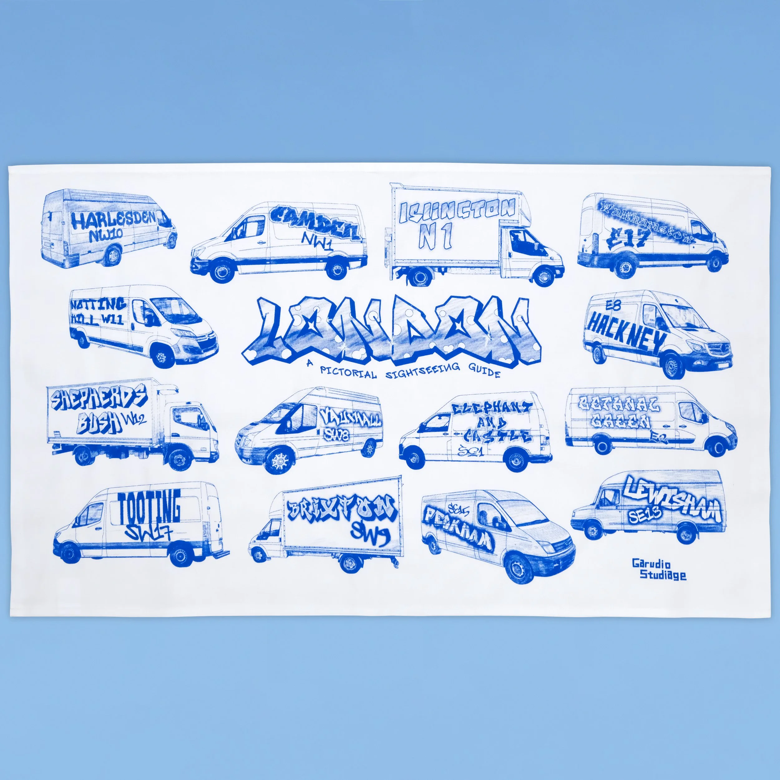 London Graffiti Vans Tea Towel