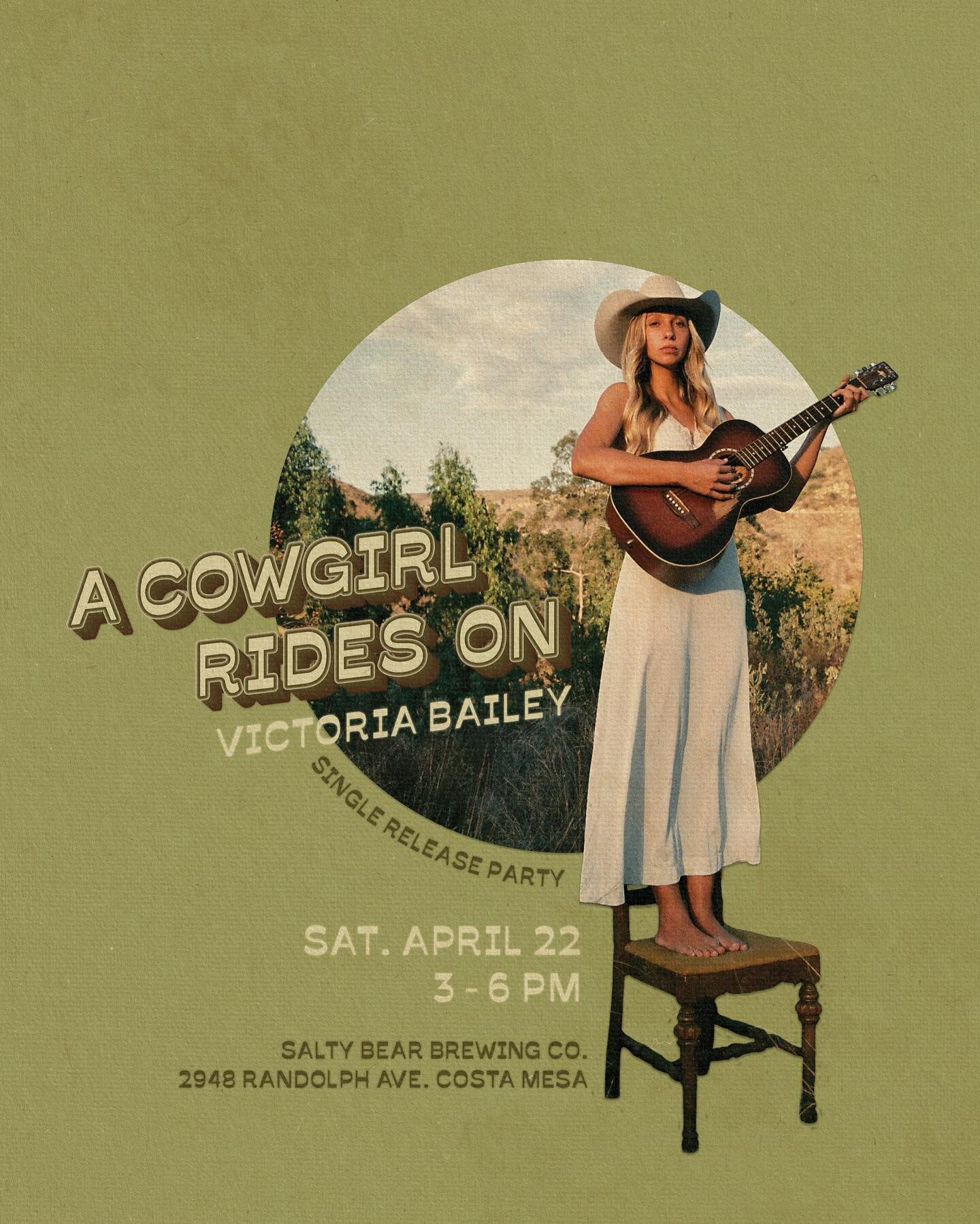 Mark your calendars! 🐎🤍 April 22nd at @saltybearbeer we&rsquo;ll be celebrating the release of &ldquo;A Cowgirl Rides On&rdquo; I&rsquo;ll have a band with me &amp; it&rsquo;s a free show at my favorite local spot 🙏🏼🤍👢👢 it&rsquo;s been a long 