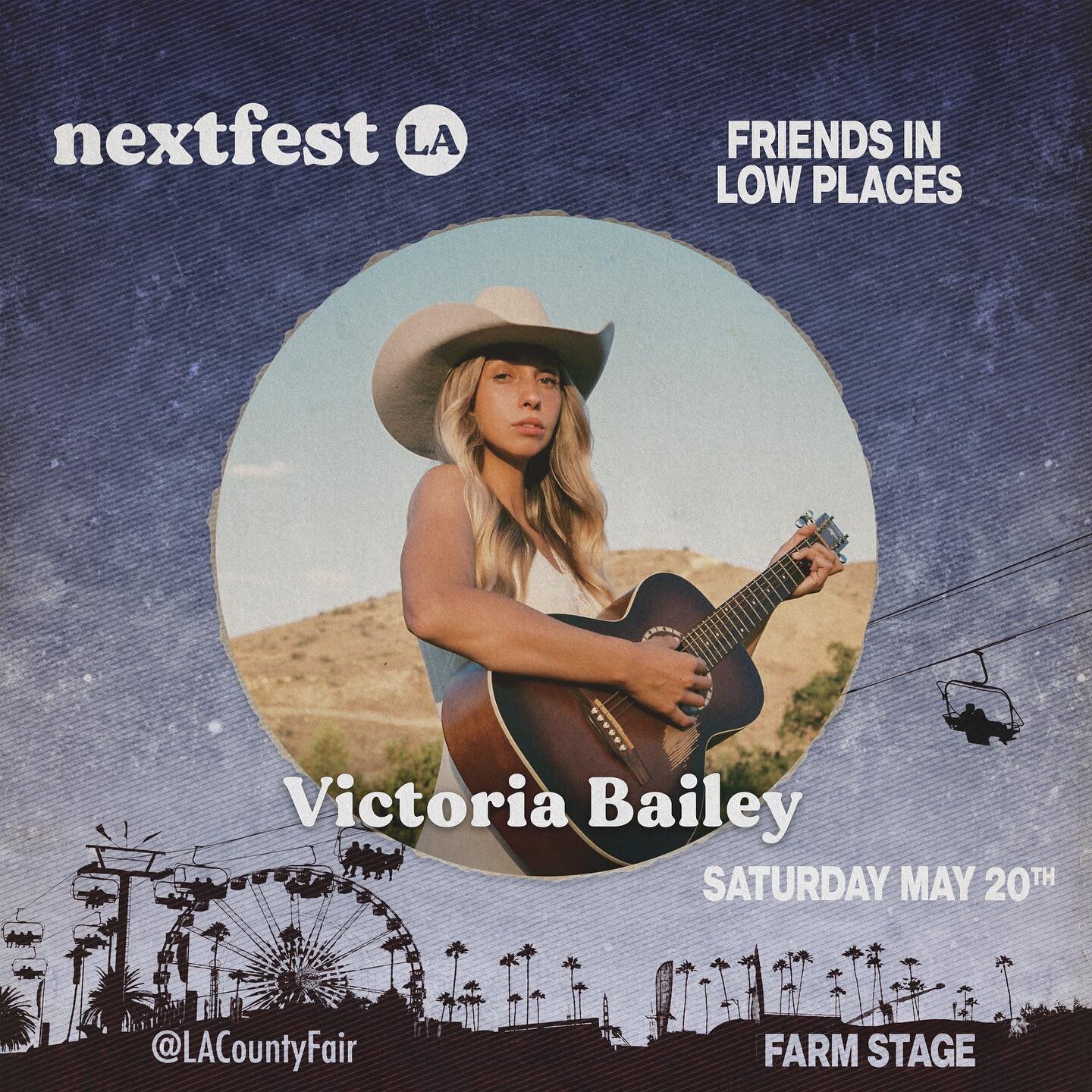 SATURDAY! 🌭🎢 I&rsquo;ll be hittin the @lacountyfair to play with my band and to eat corn dogs and ride the non scary rides 💛 @friendsinlowplacesla are taking over the Farm Stage &amp; they sure do have a good lineup ready for ya! 👢👢 @nextfestla