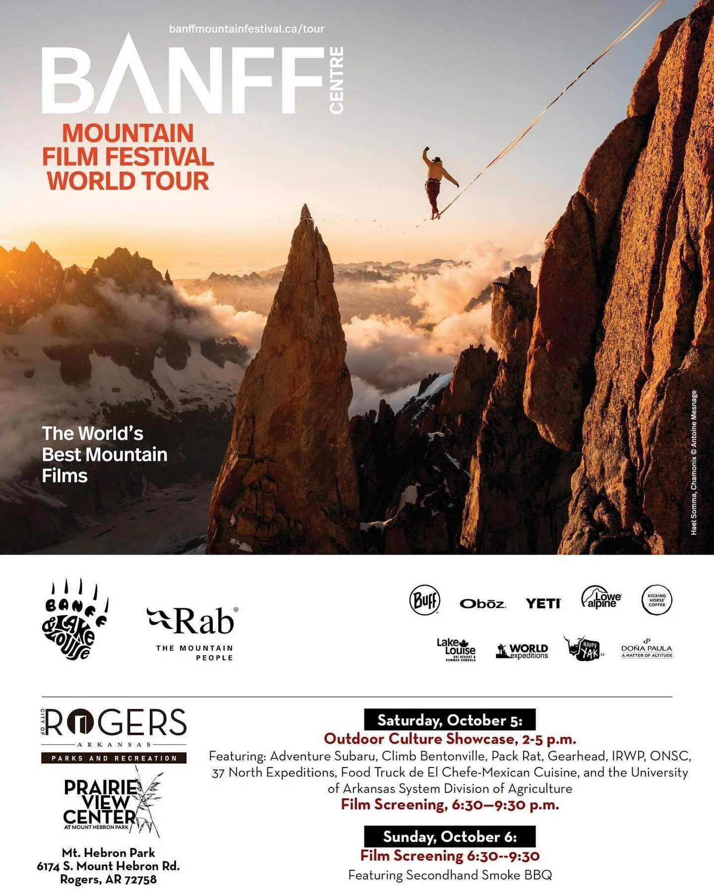 We&rsquo;re just a few days away from the first ever @banffcentre @banffmountainfestival at Mount Hebron Park. The Outdoor Culture Showcase will feature @adventuresubaru @packratoc @gearheadoutfitters @ozarknaturalsciencecenter @illinois_river @37nor