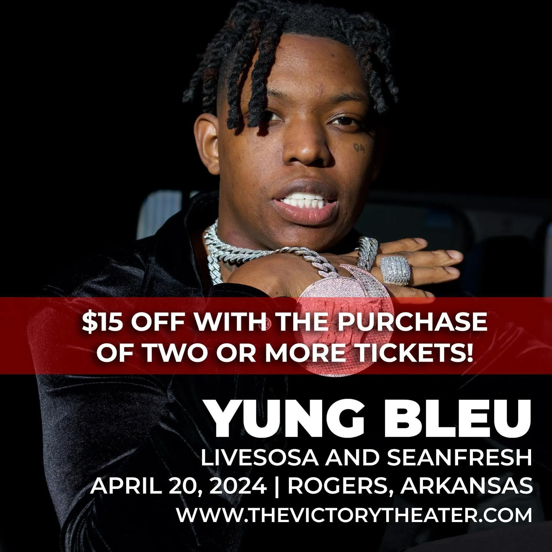 We have a great deal for our April 20th show with @bleuvandross @livesosa and @theseanfresh 

Get $15 off with the purchase of any 2 or more tickets. 

The promo code is NIGHTOUT