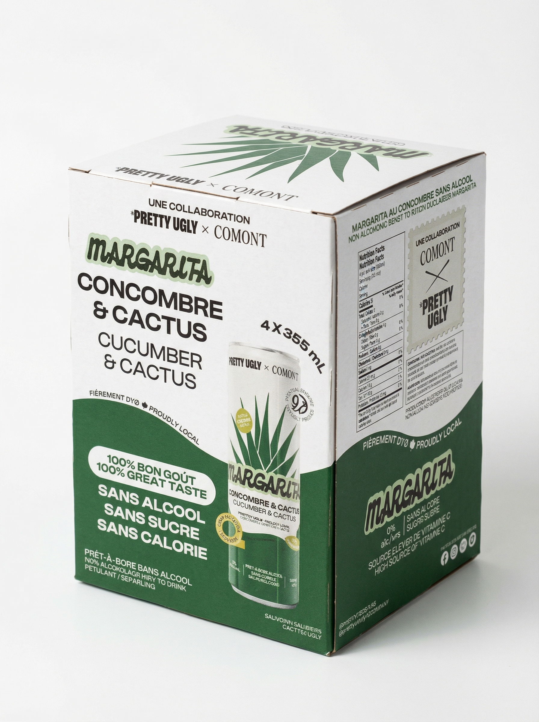 Caisse 4 canettes - Mocktail Margarita - Concombre & Cactus 🌵