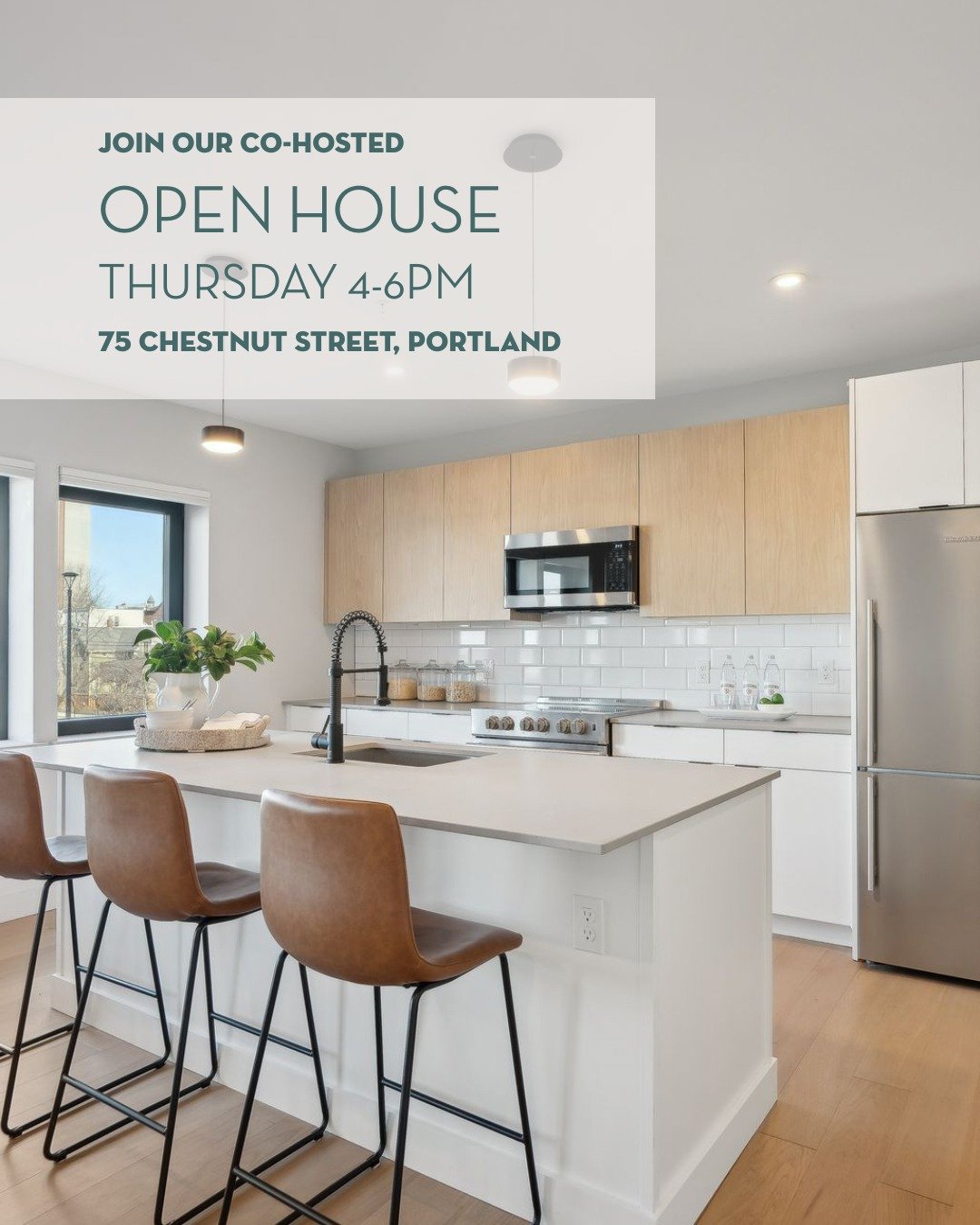 &bull; OPEN HOUSE &bull; 
75 Chestnut Street, Unit 309, Portland
 1 🛌 &bull; 1.5 🛁 
Join our co-hosted open house at Daymark this Thursday. If you visit each unit, you have a chance to win a $150 gift card to Batson River!

🗓 May 8th from 4:00-6:0