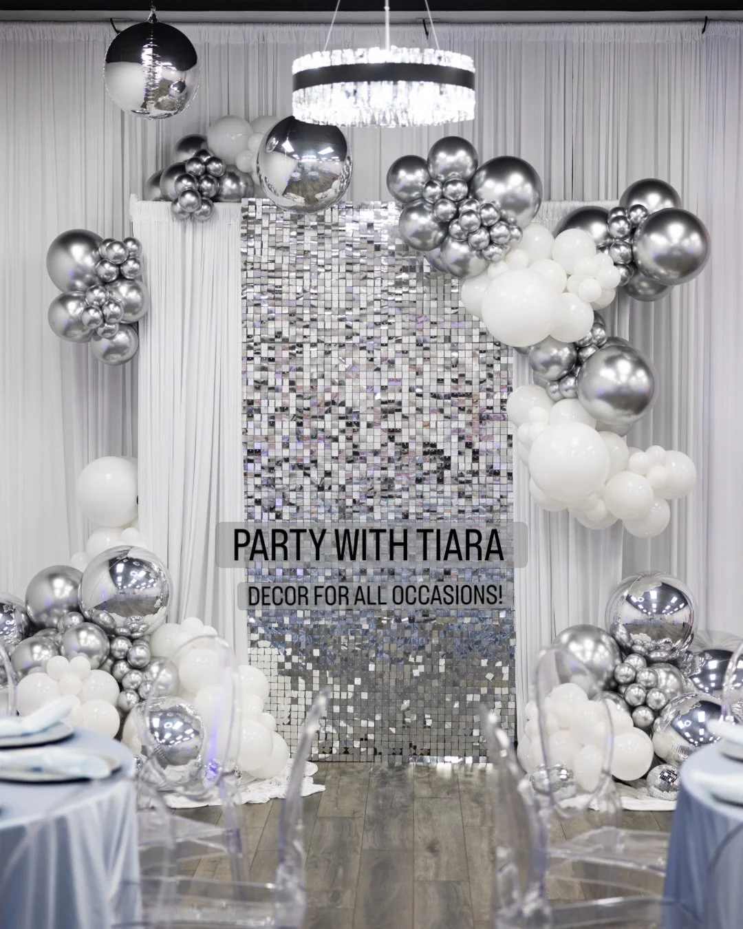 Elevate your celebration with Party with Tiara! ✨

Whether you&rsquo;re celebrating your first baby, another year of life, getting married, or retirement&mdash; we&rsquo;re here to make decorating stress free! 

From stunning balloon garlands, to eye