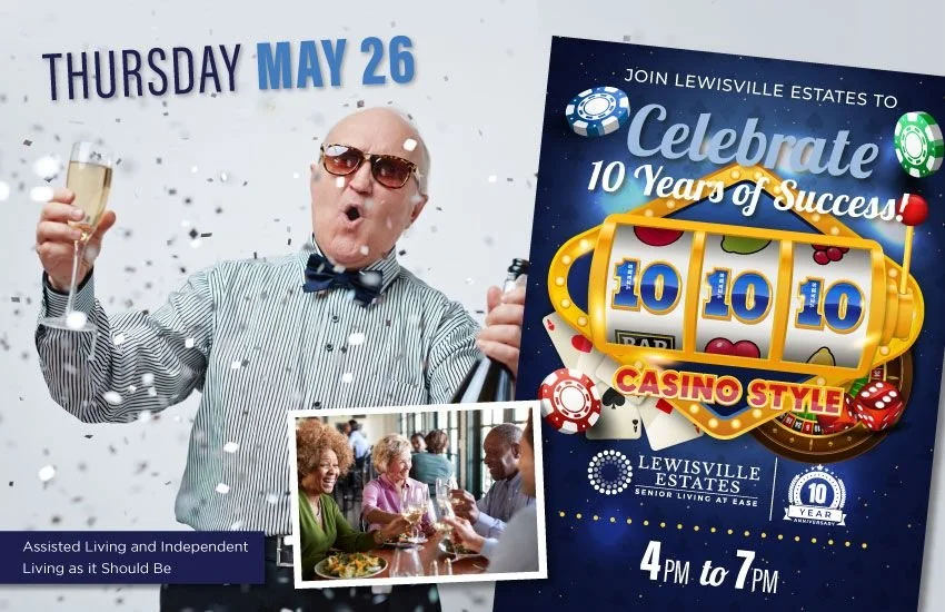 Celebrate 10 Years of Success! - Direct Mailer Front