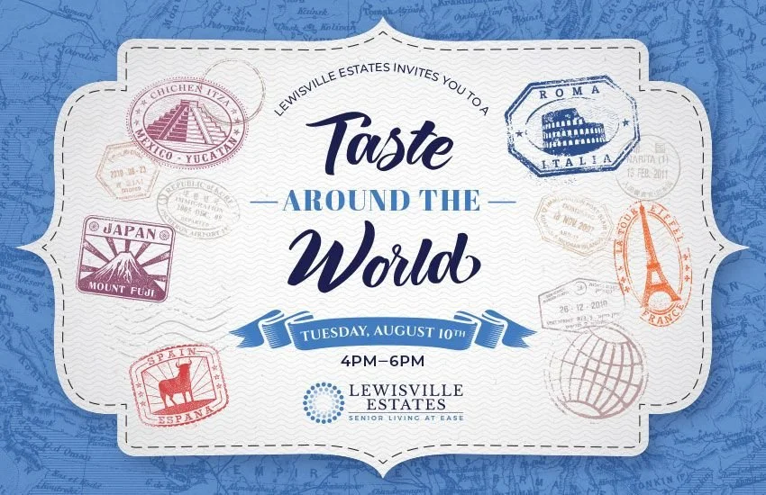 Taste Around the World - Direct Mailer Front