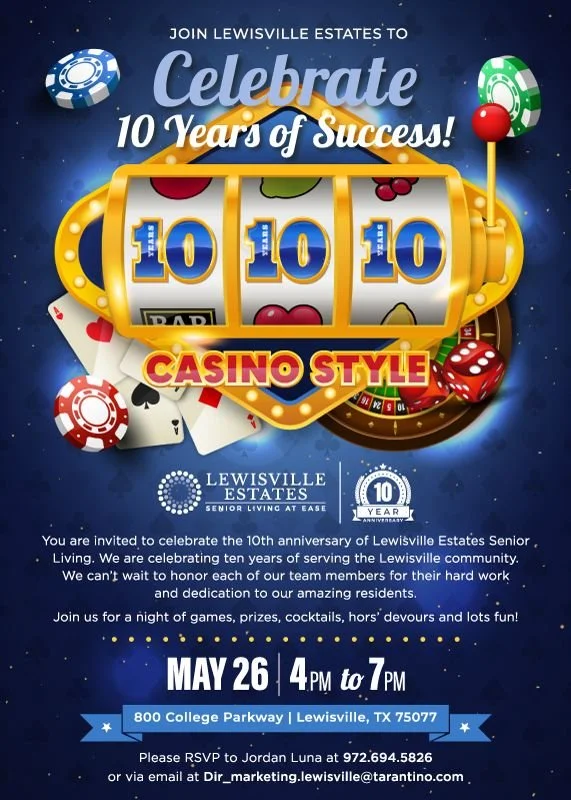 Celebrate 10 Years of Success! - Event Flyer Front