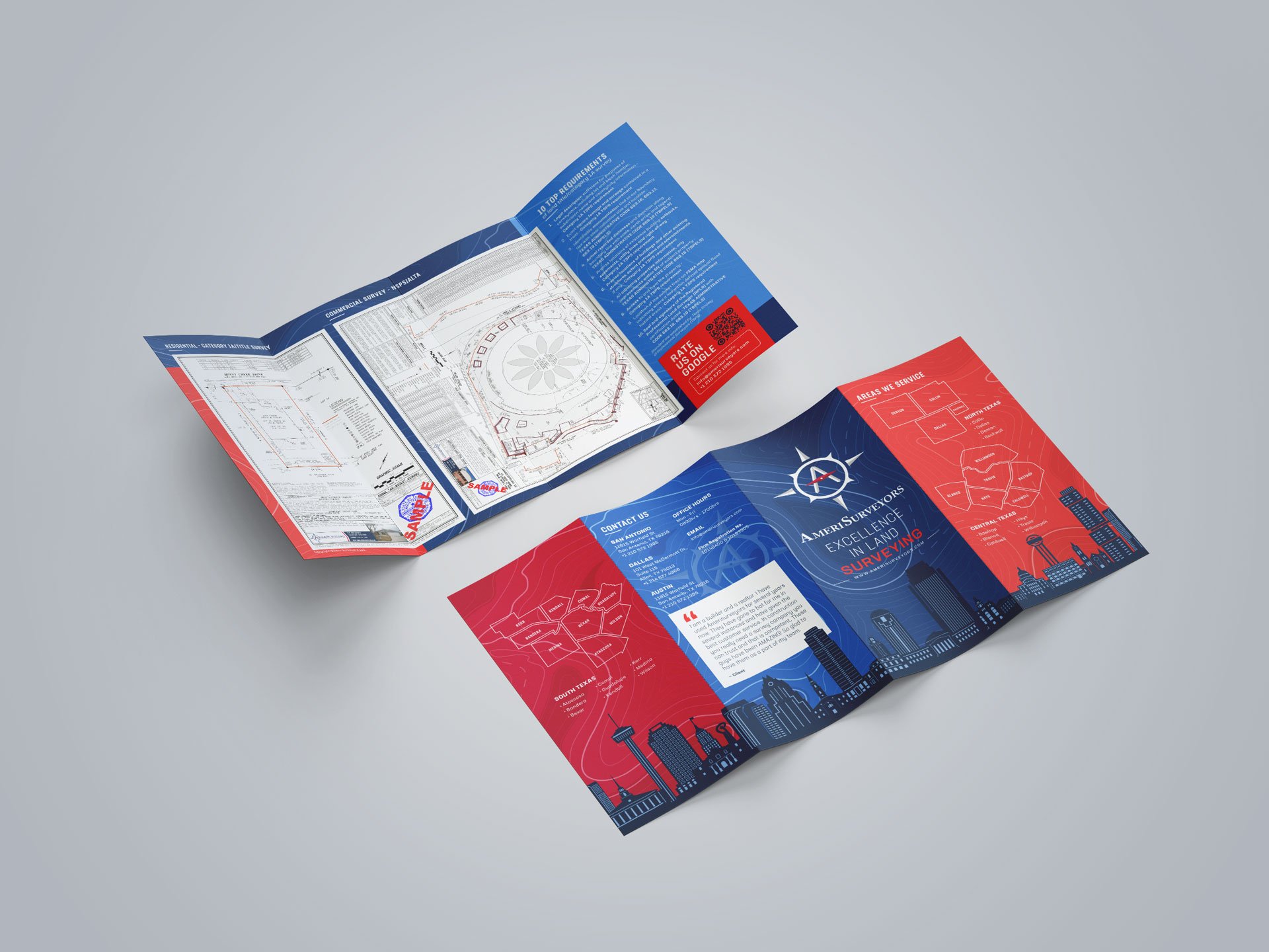 AmeriSurveyors - Cover, Back and Fold Mockup