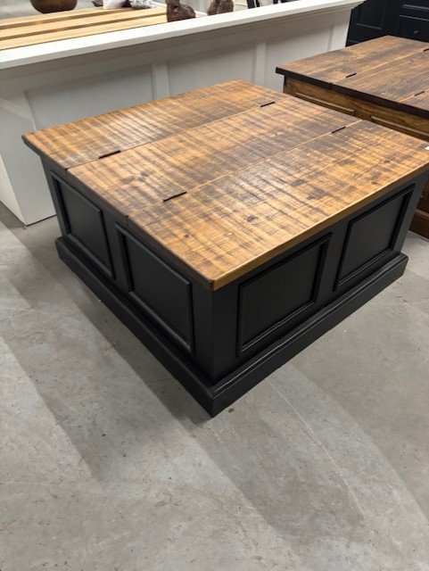 Black double lid blanket box