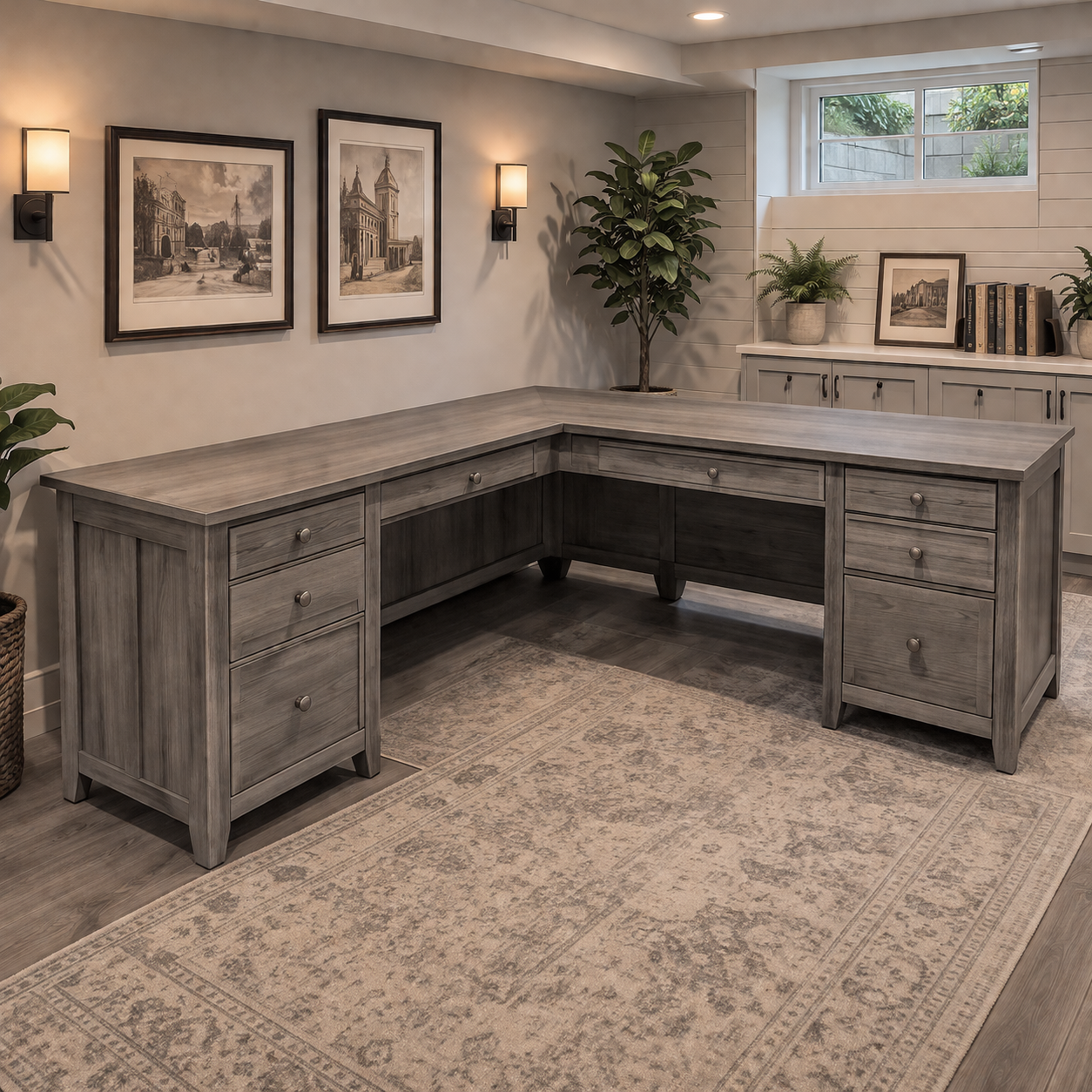 Solid maple Corner desk with drawers