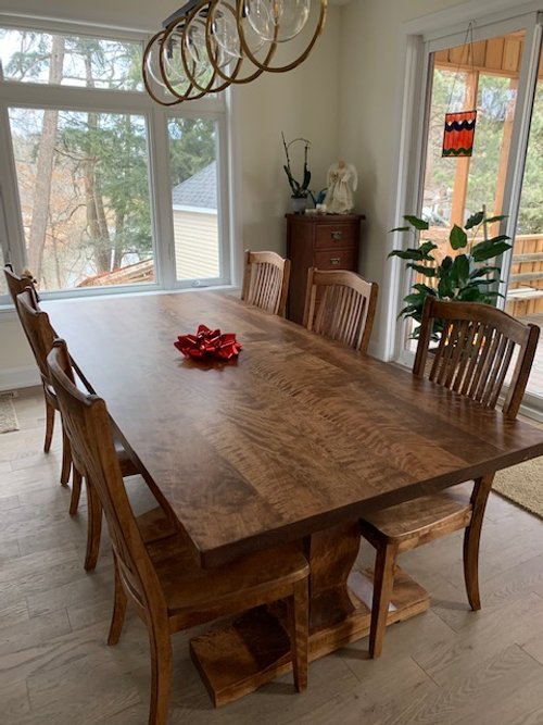 solid birch pedestal table