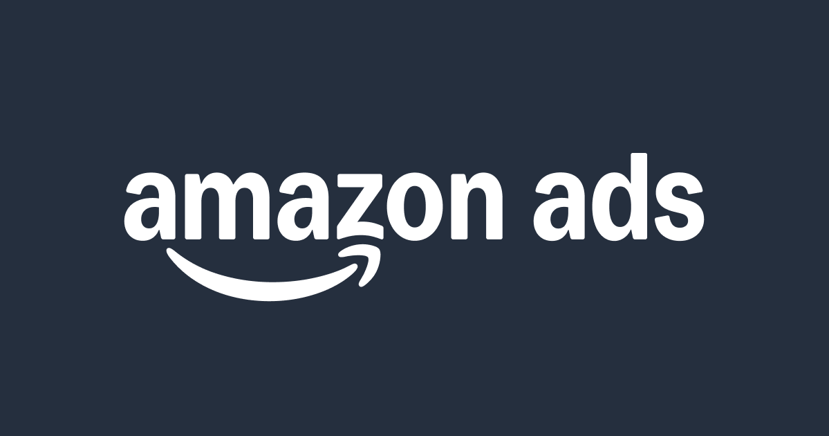 Amazon ads placeholder with dark background and white logo.