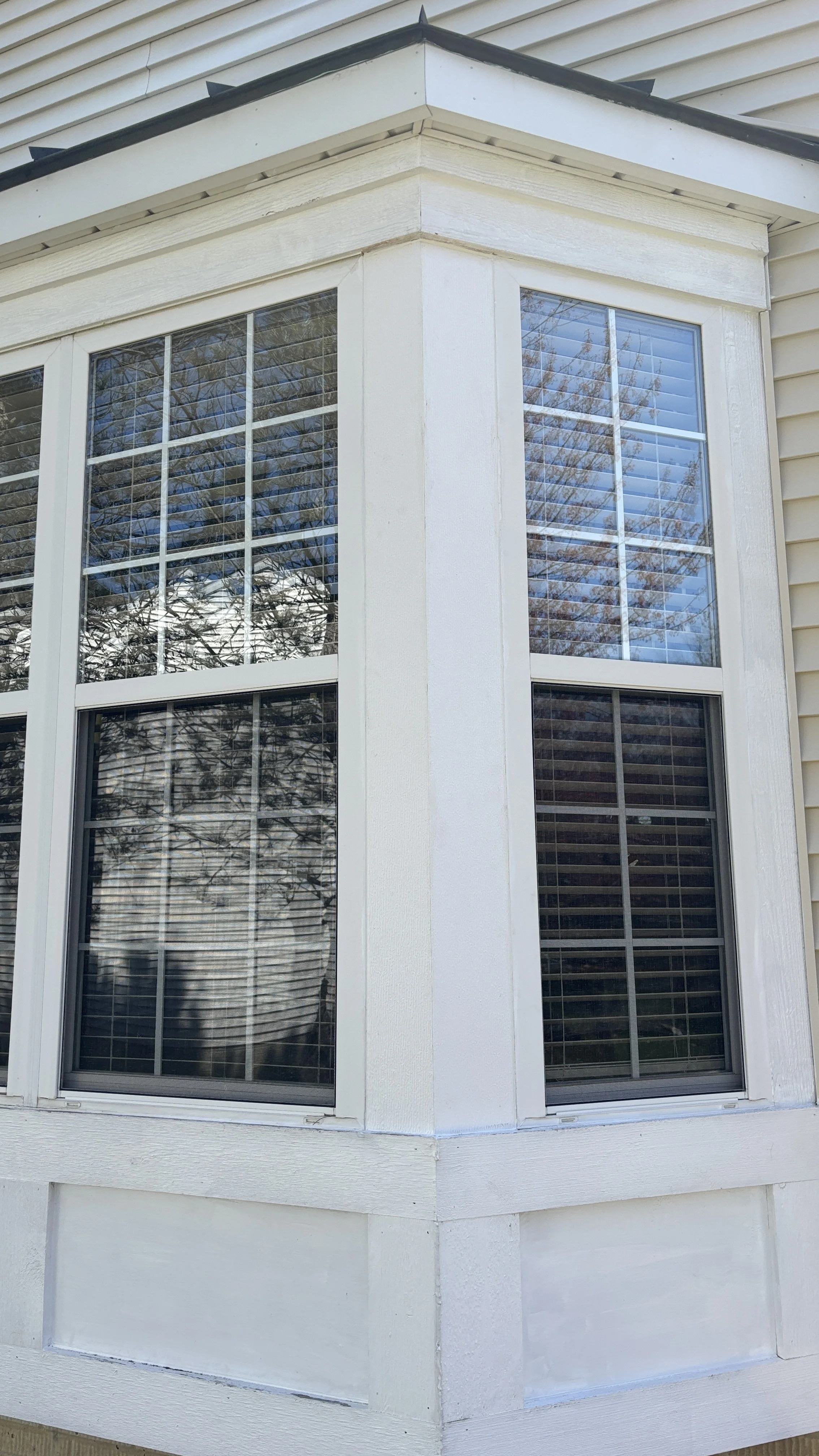 handyman bay window repair trim white vinyl pvc trim