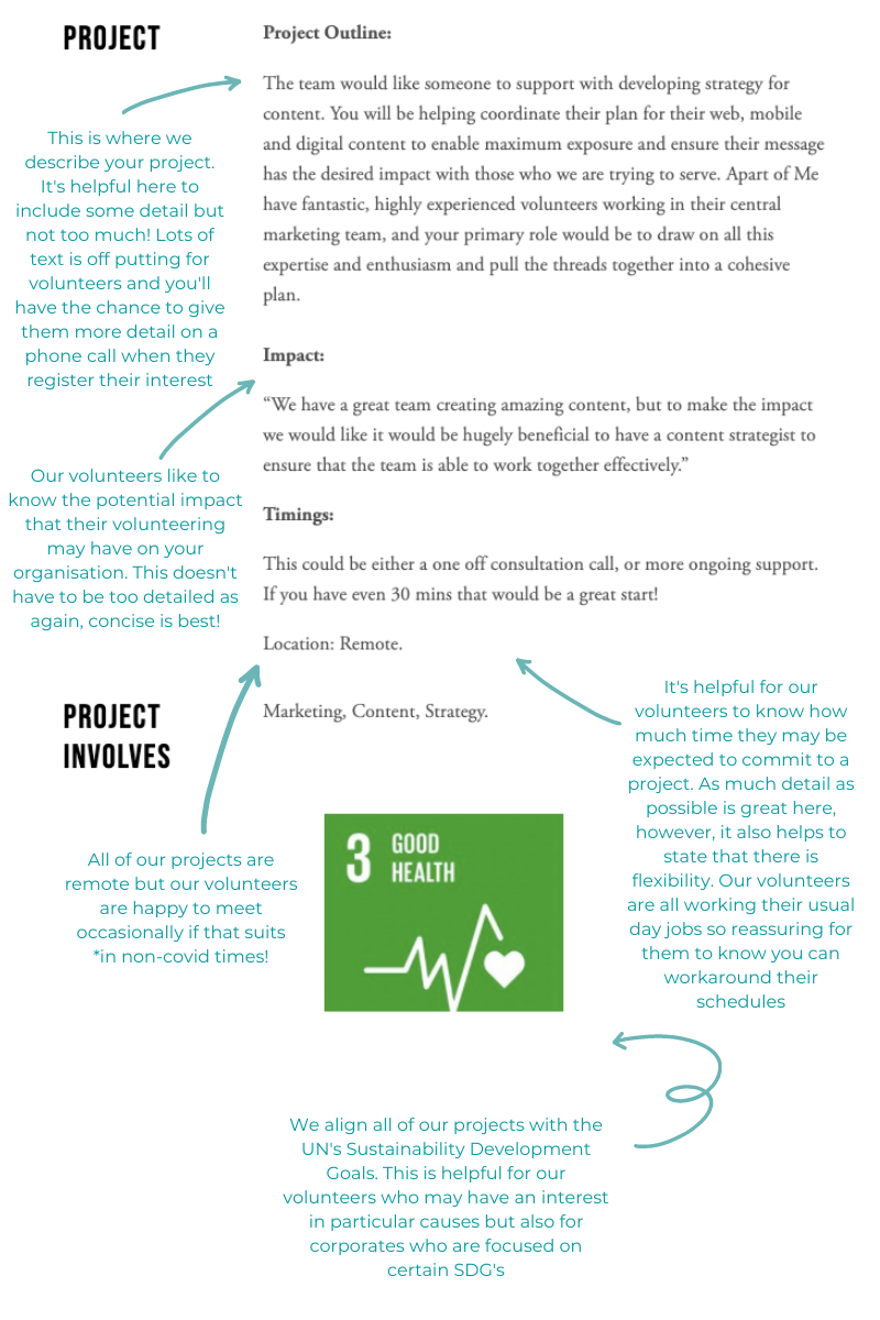 Project Example — Employee Volunteering Experiences | Group or Remote