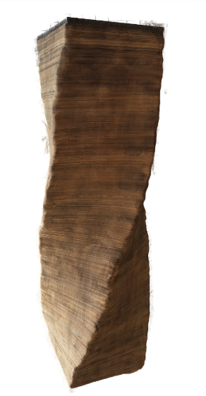 Spirale der Zeit  Sie wirkt fast wie ein gedrehter Monolith aus Vergangenheit und Wissen.   180 x 43 x 43 cm 304 kg