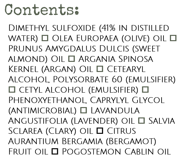 Ingredient list for Formula DM4 Herbal Citrus